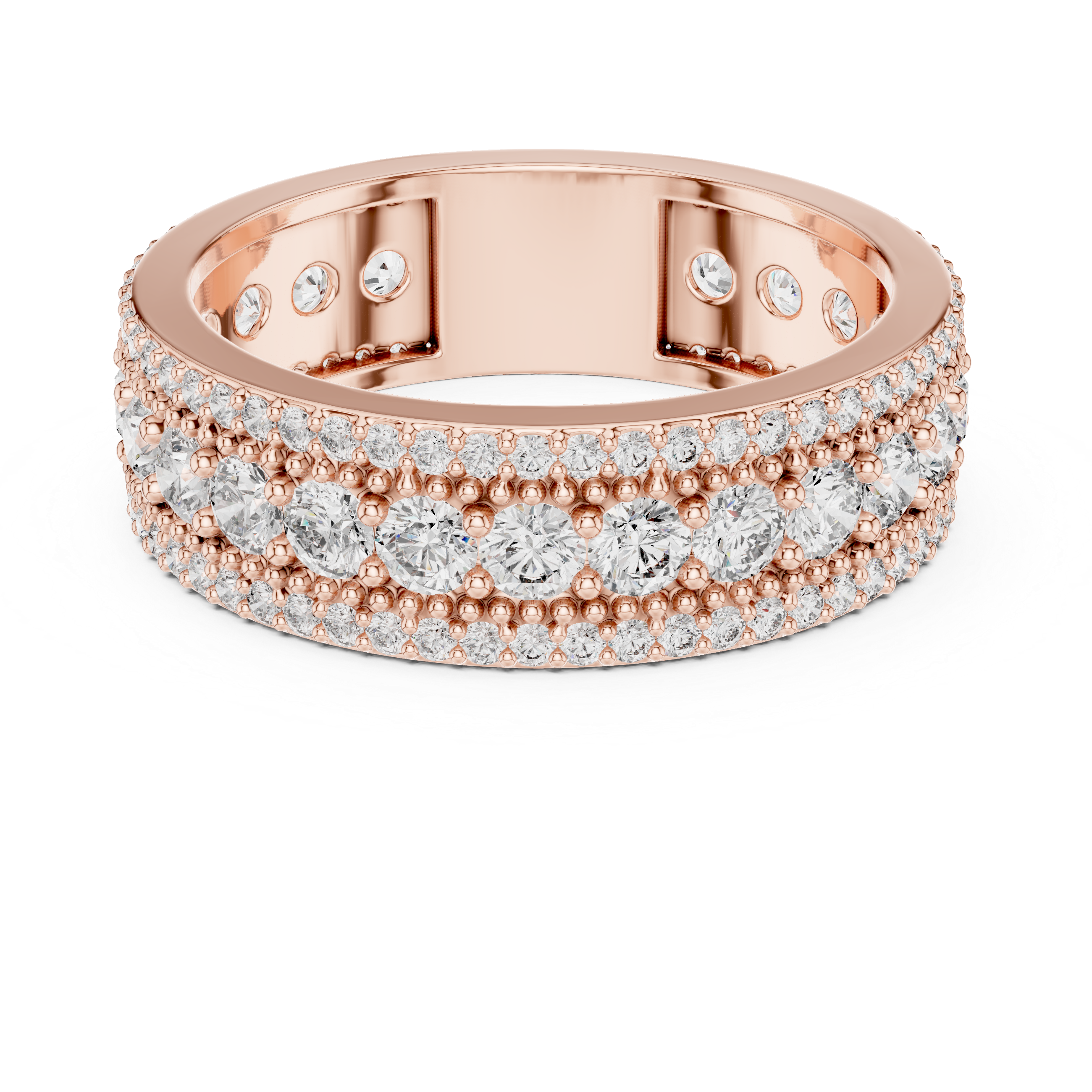 Triple Row Diamond Eternity Band