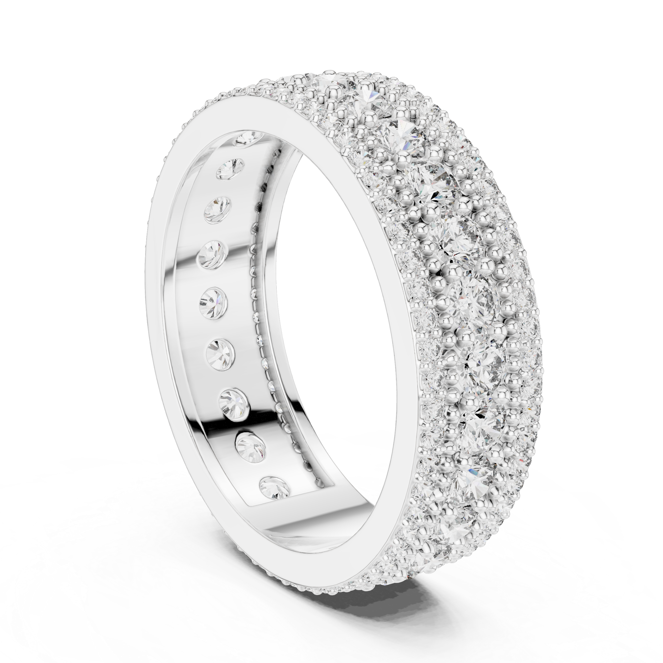 Triple Row Diamond Eternity Band