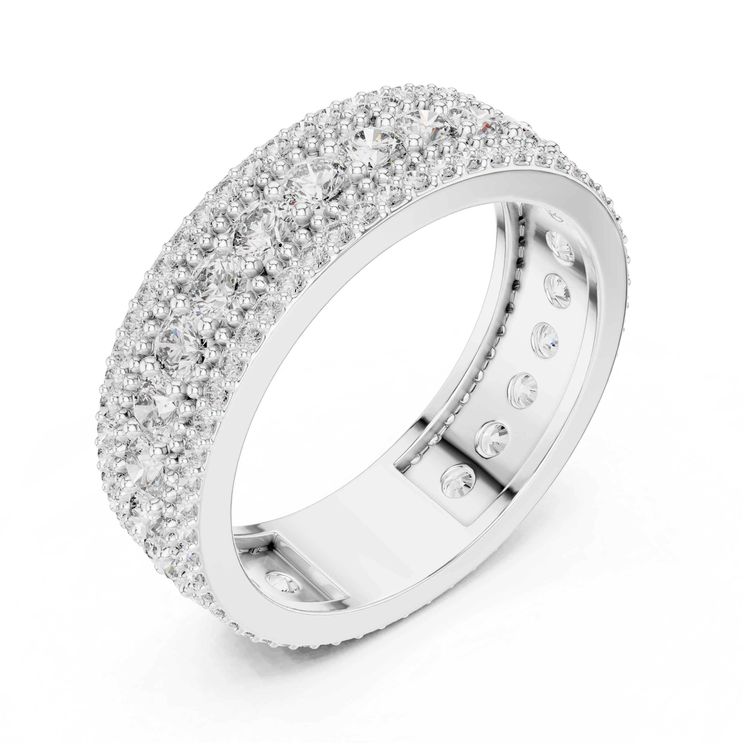 Triple Row Diamond Eternity Band