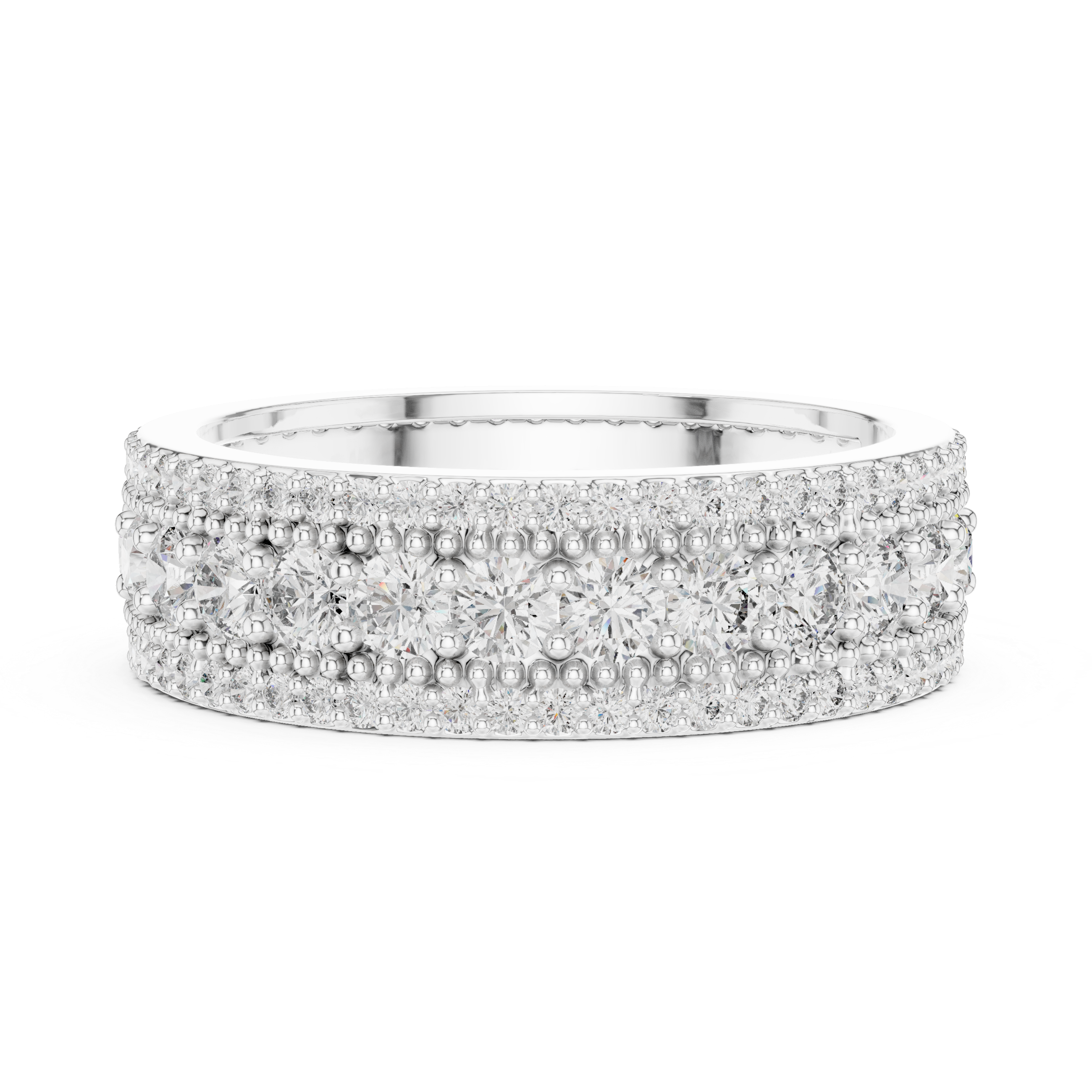 Triple Row Diamond Eternity Band
