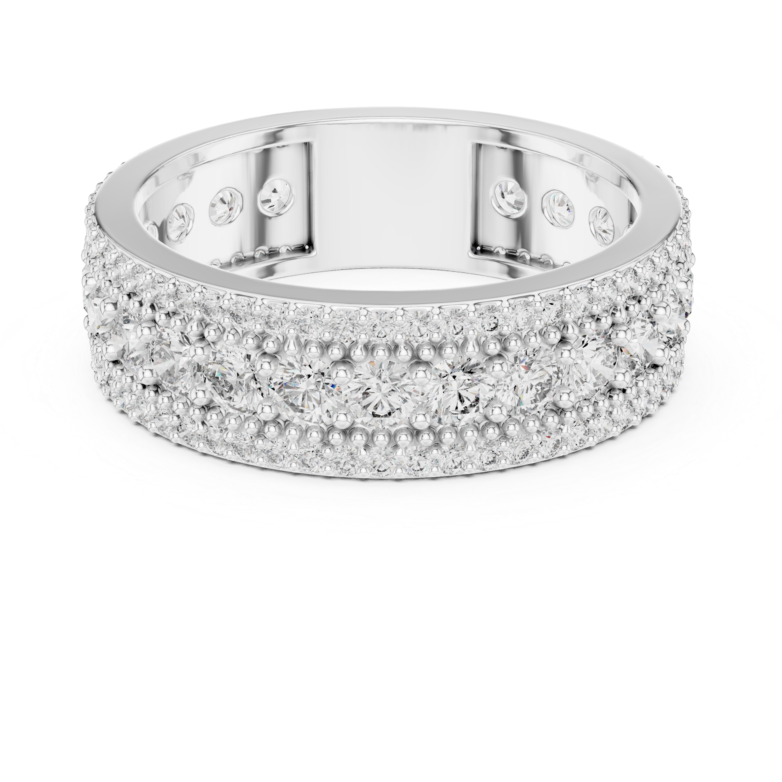 Triple Row Diamond Eternity Band