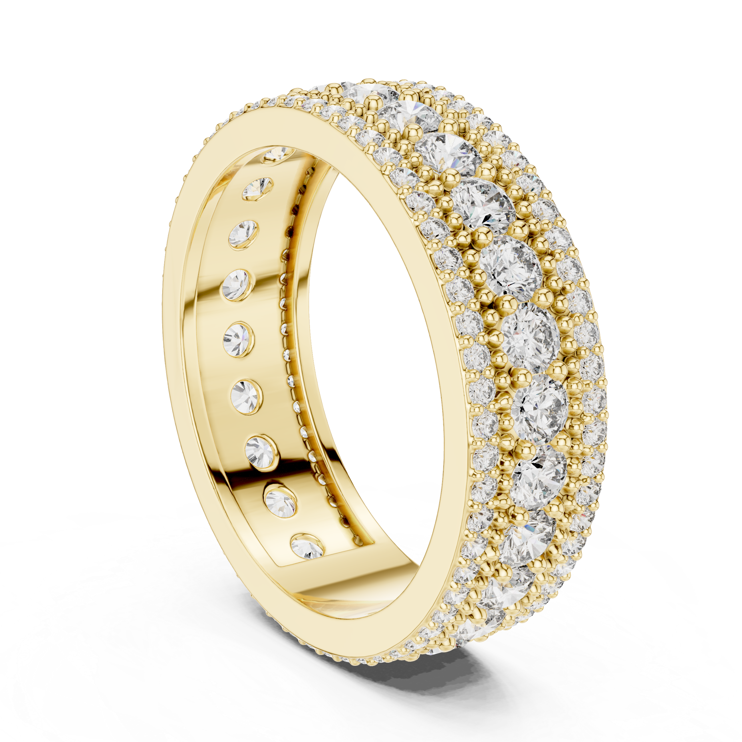 Triple Row Diamond Eternity Band