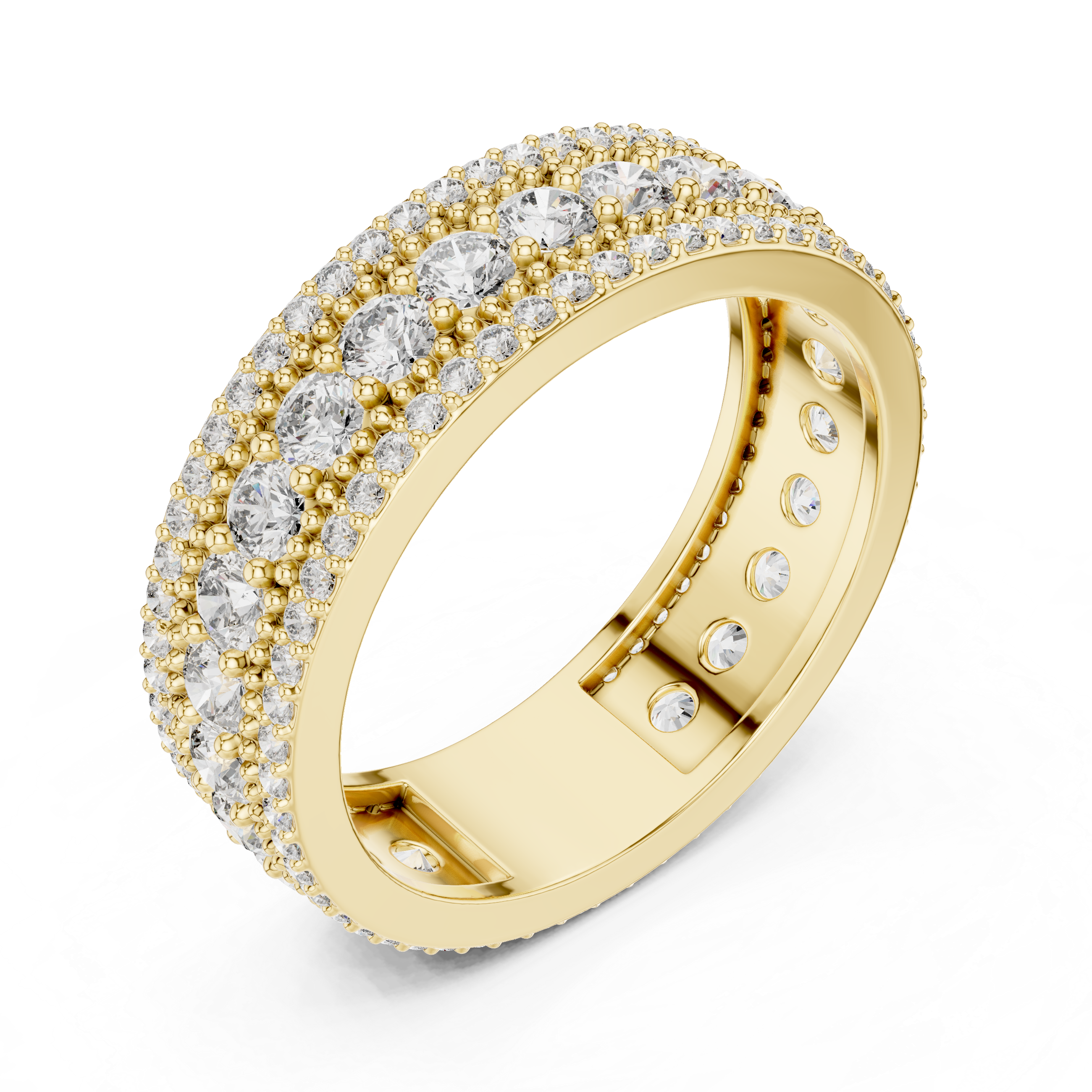 Triple Row Diamond Eternity Band