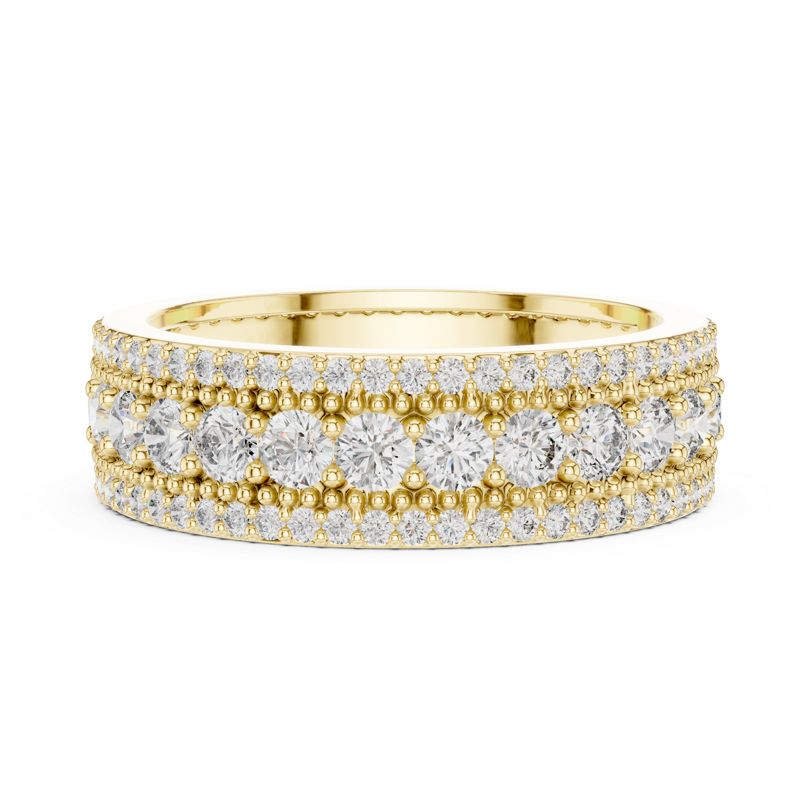 Triple Row Diamond Eternity Band