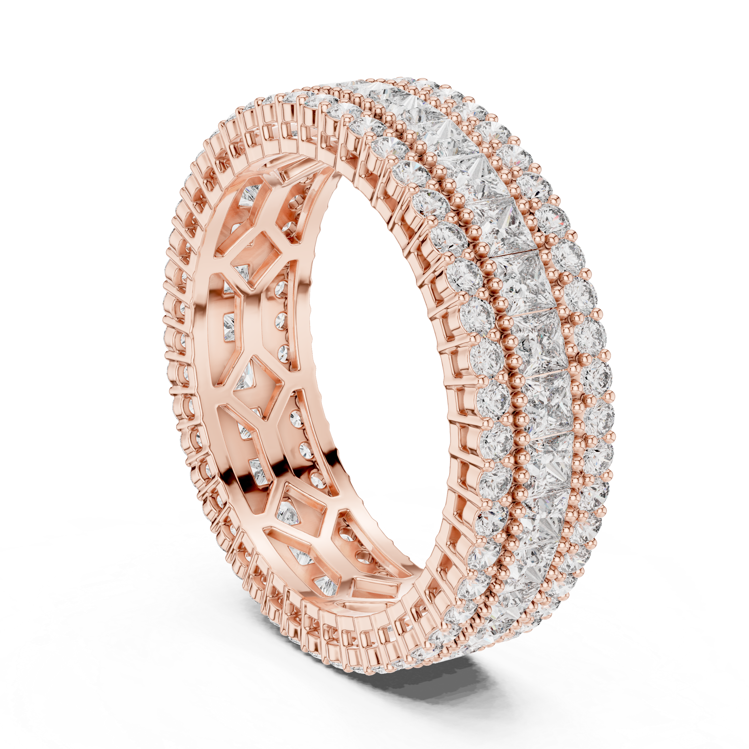 eternity band rows of brilliant-cut diamonds and princess