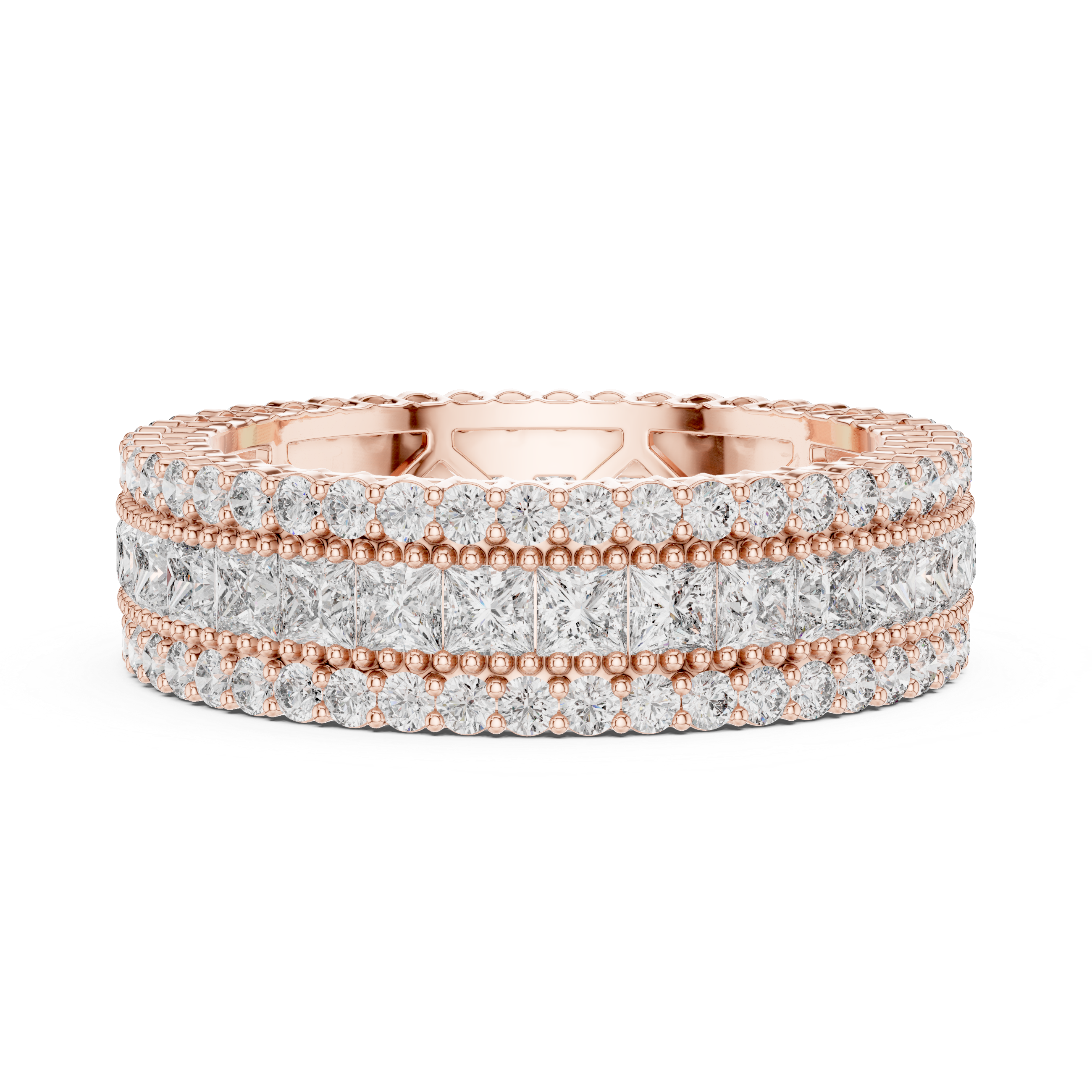 eternity band rows of brilliant-cut diamonds and princess