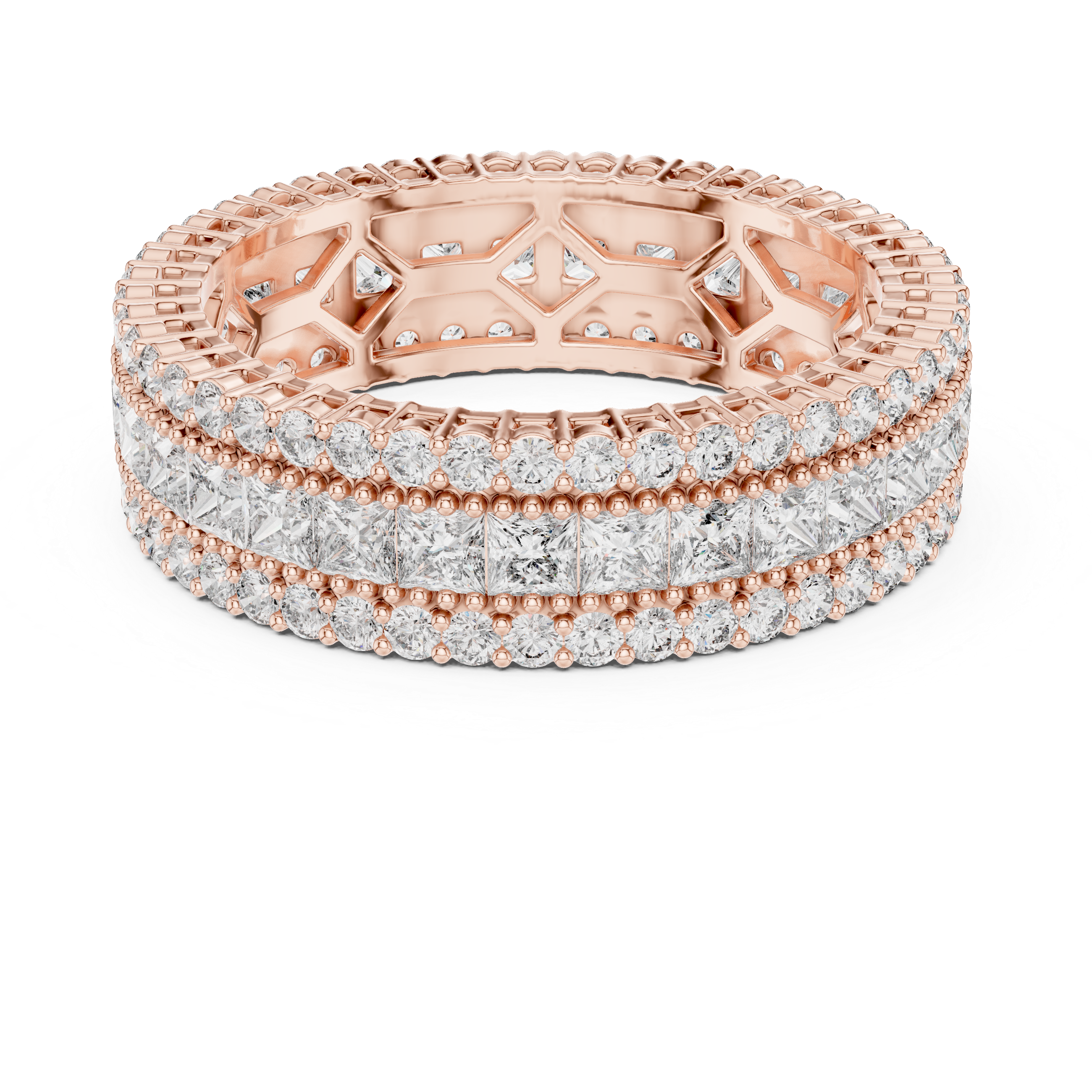eternity band rows of brilliant-cut diamonds and princess