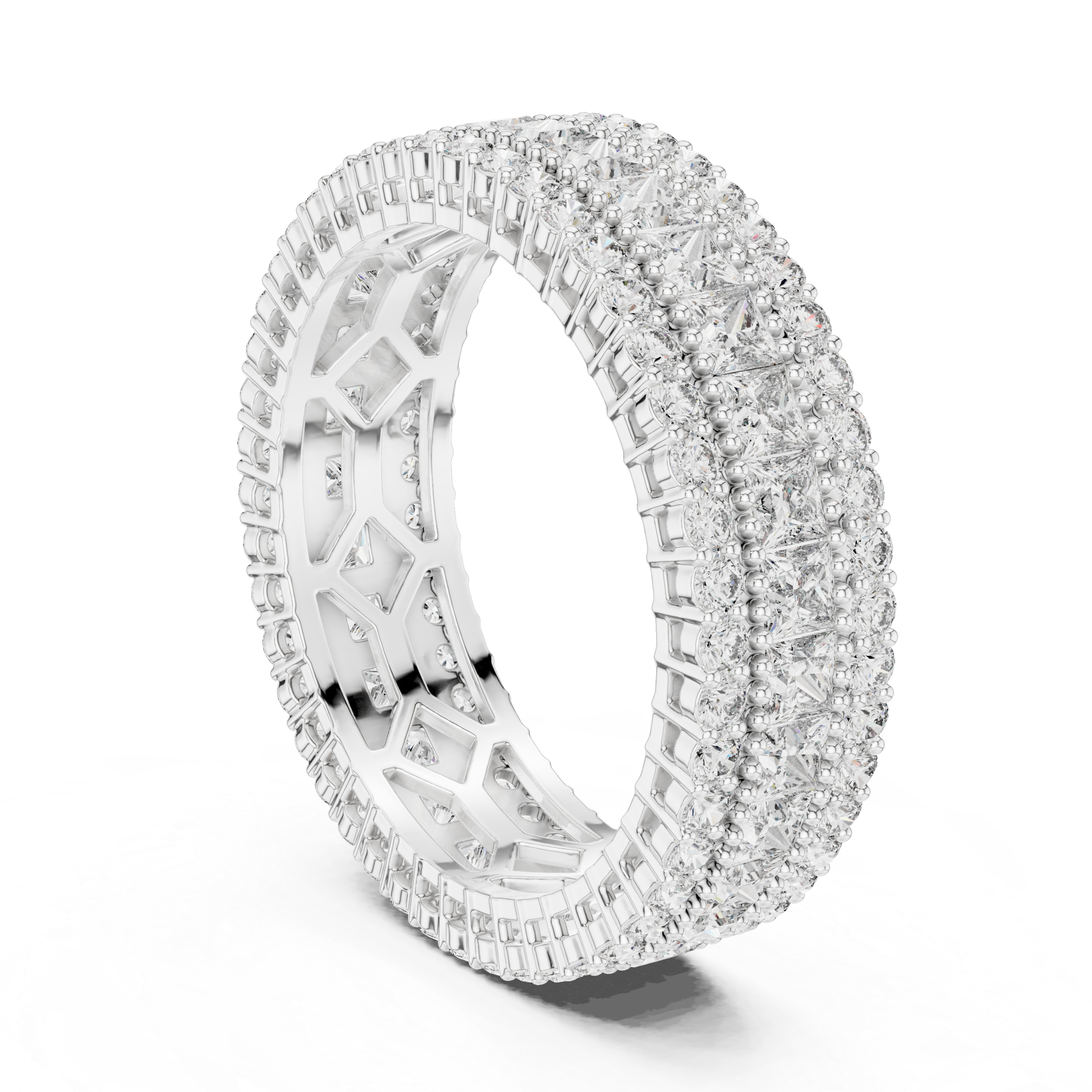 eternity band rows of brilliant-cut diamonds and princess