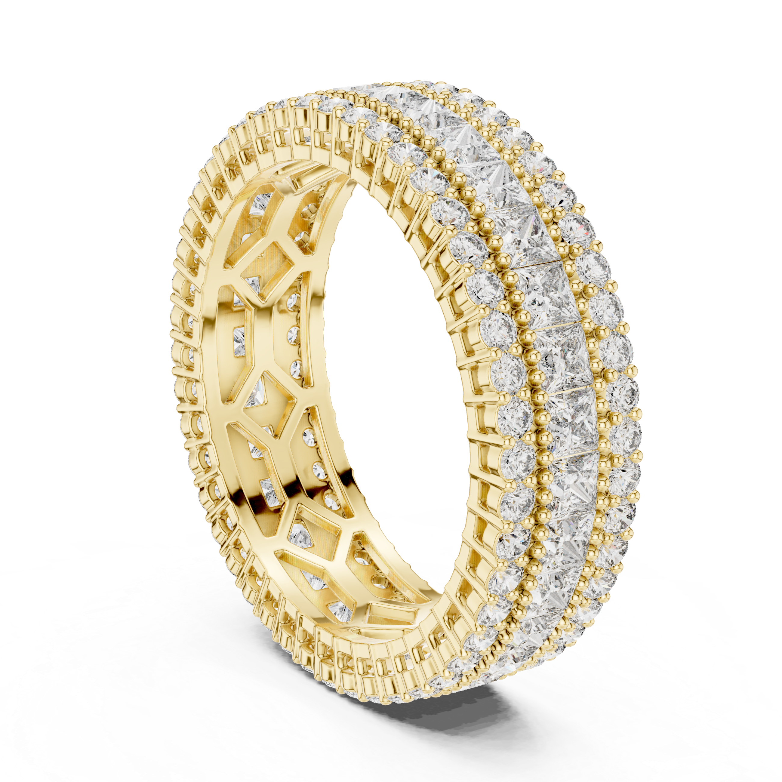 eternity band rows of brilliant-cut diamonds and princess