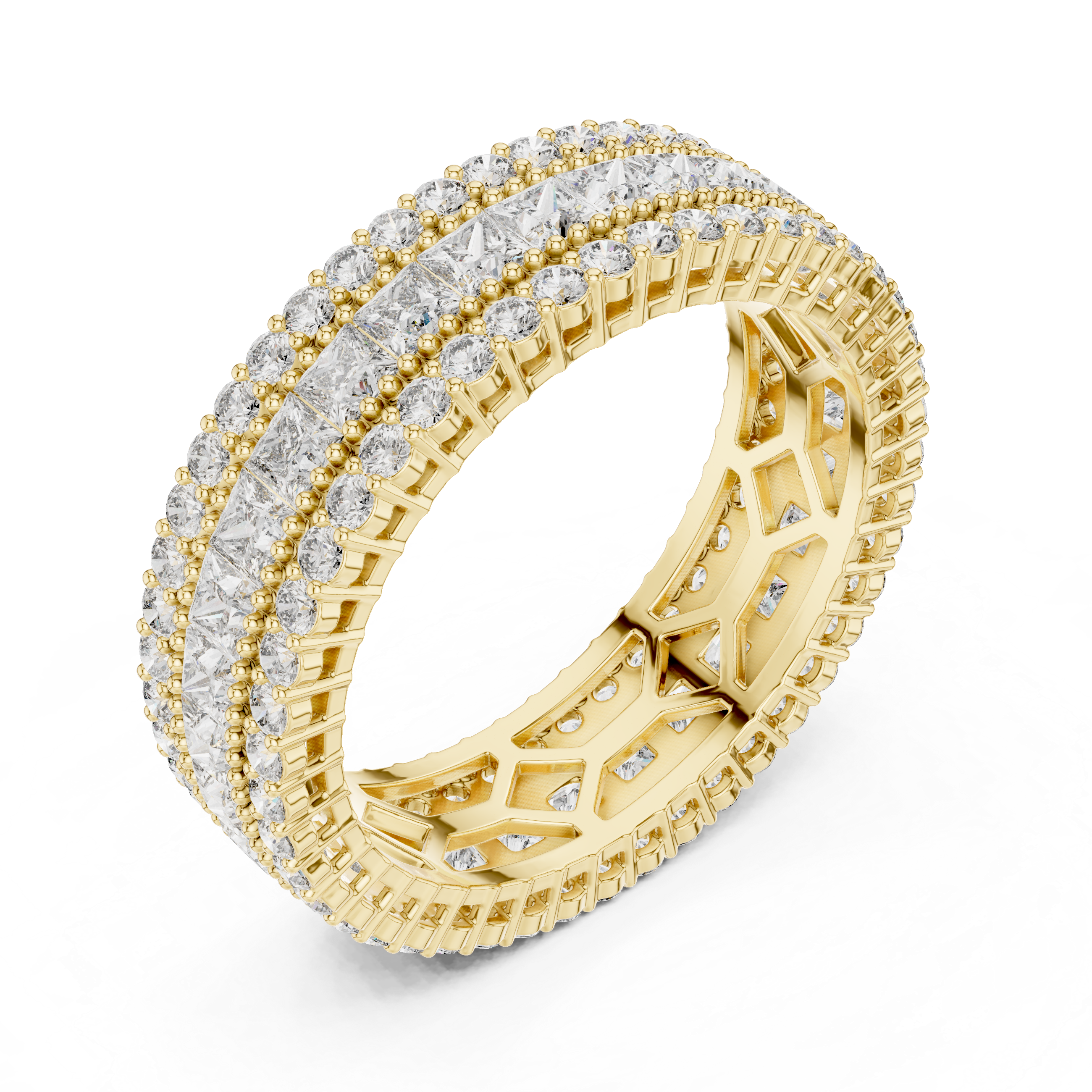 eternity band rows of brilliant-cut diamonds and princess