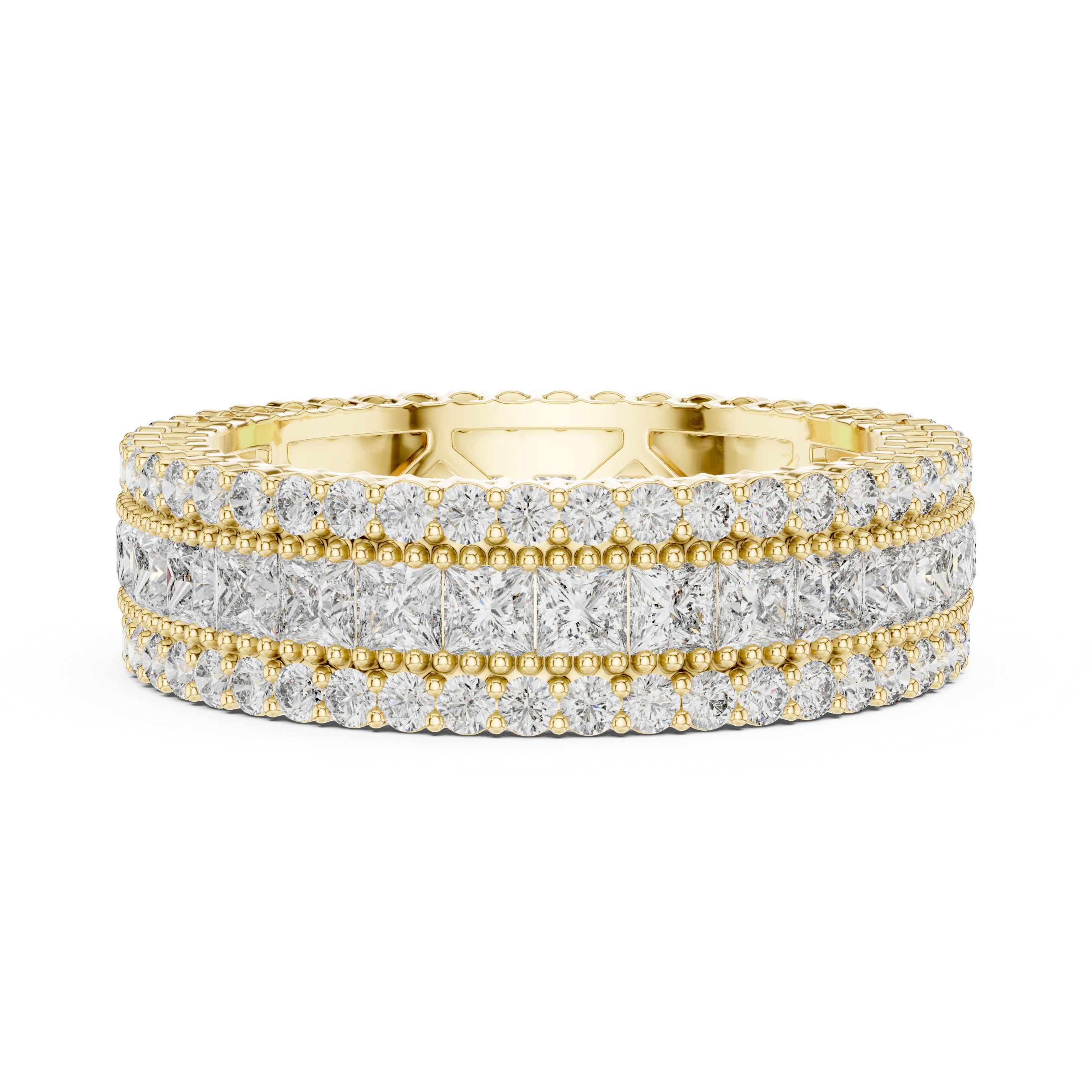 eternity band rows of brilliant-cut diamonds and princess
