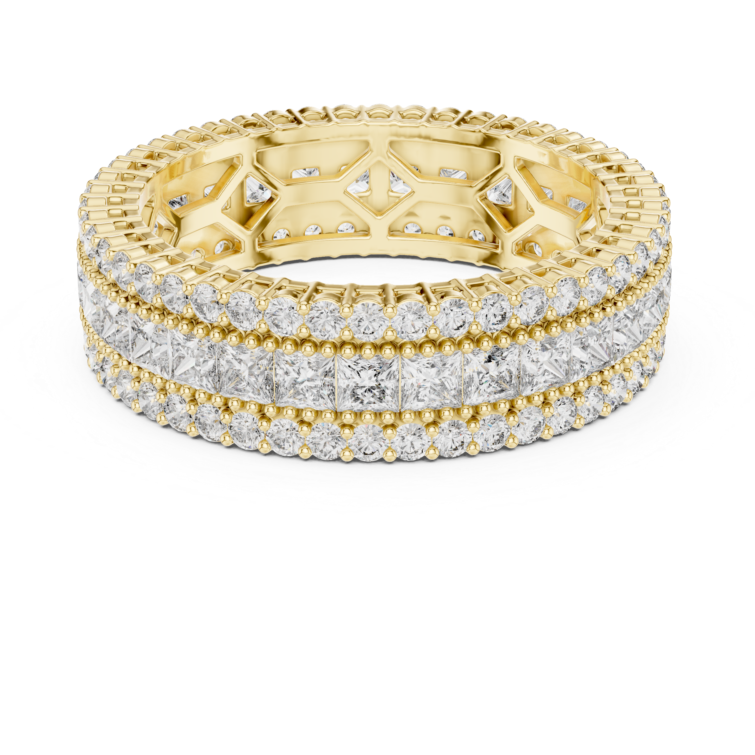 eternity band rows of brilliant-cut diamonds and princess