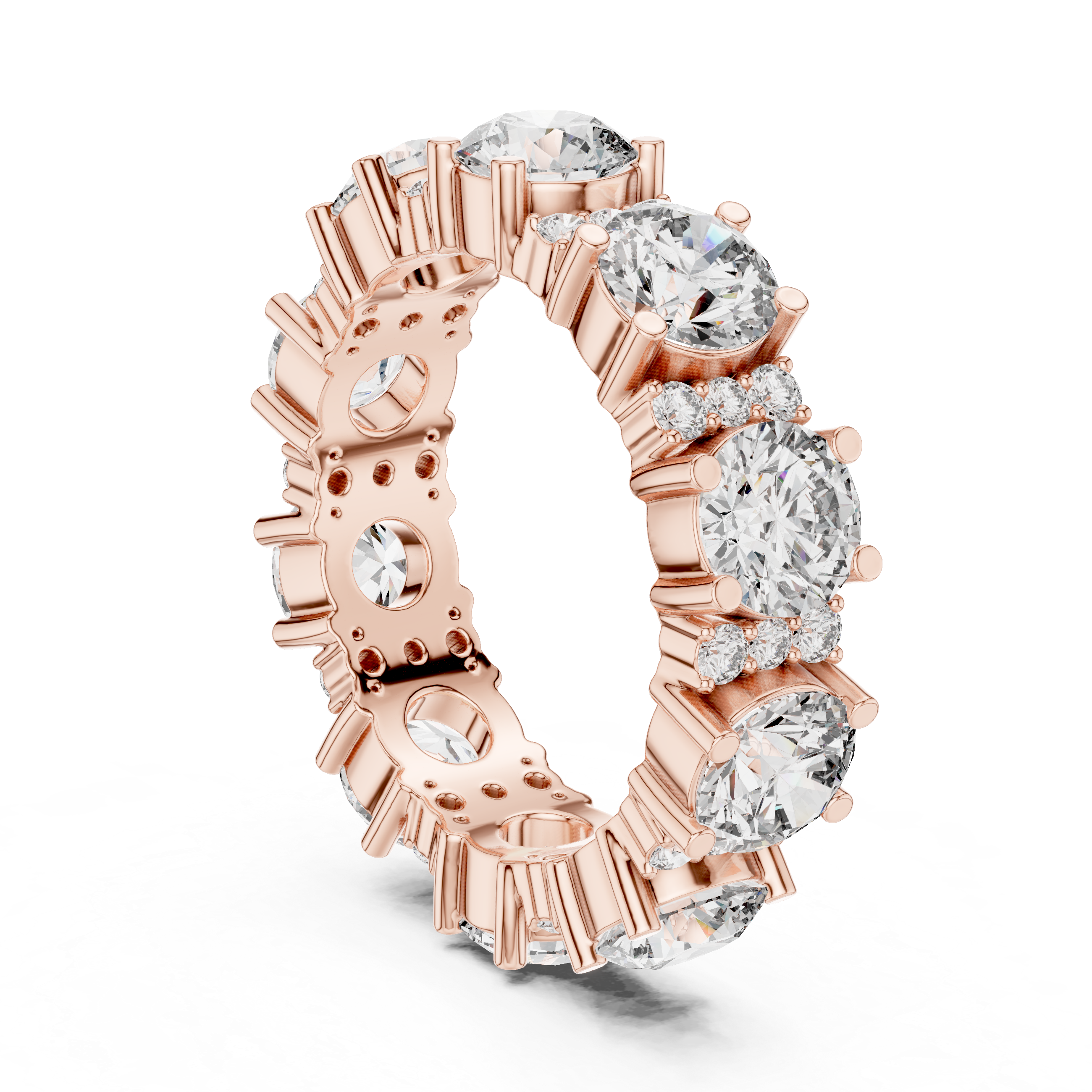 Radiant Rose Gold Diamond Eternity Band