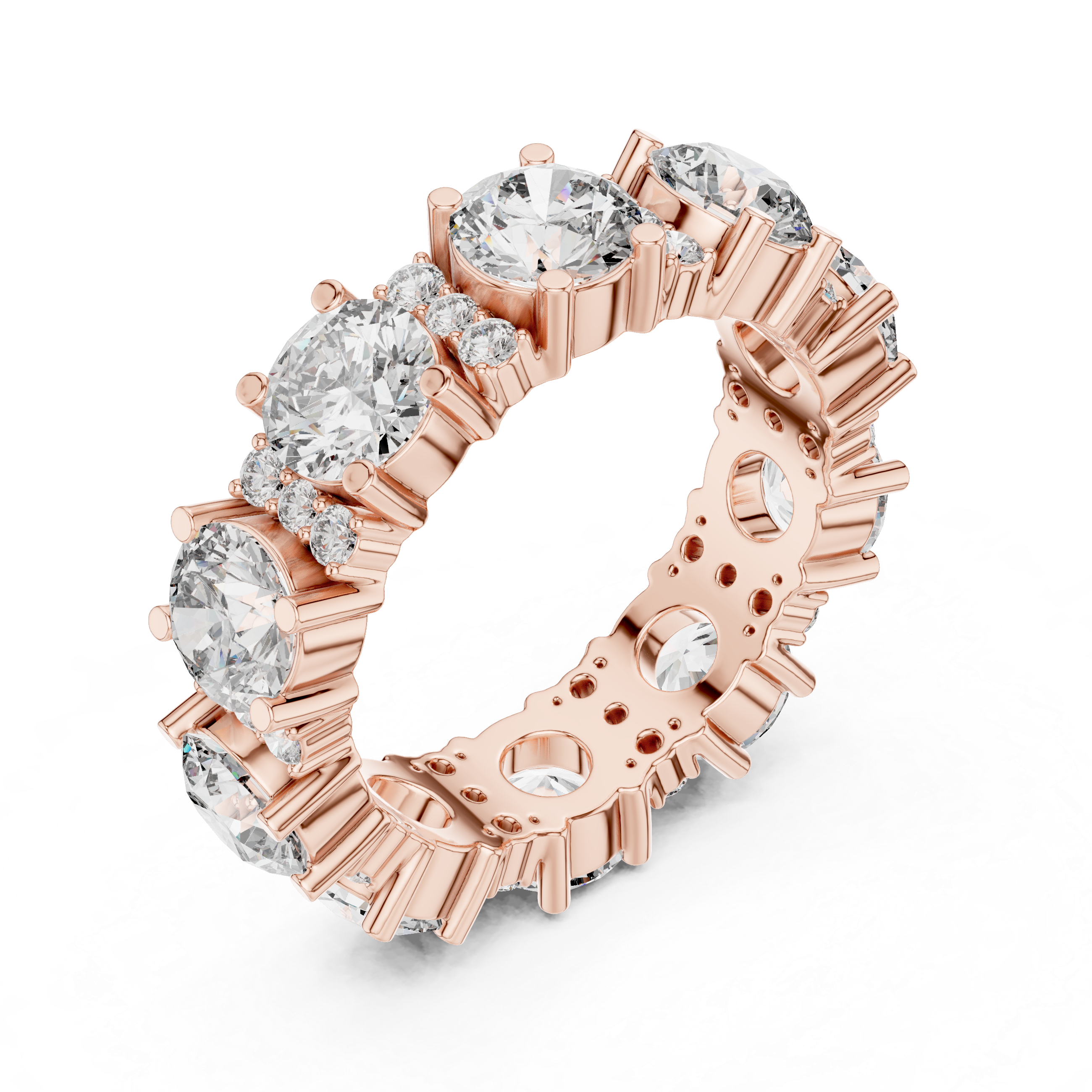 Radiant Rose Gold Diamond Eternity Band