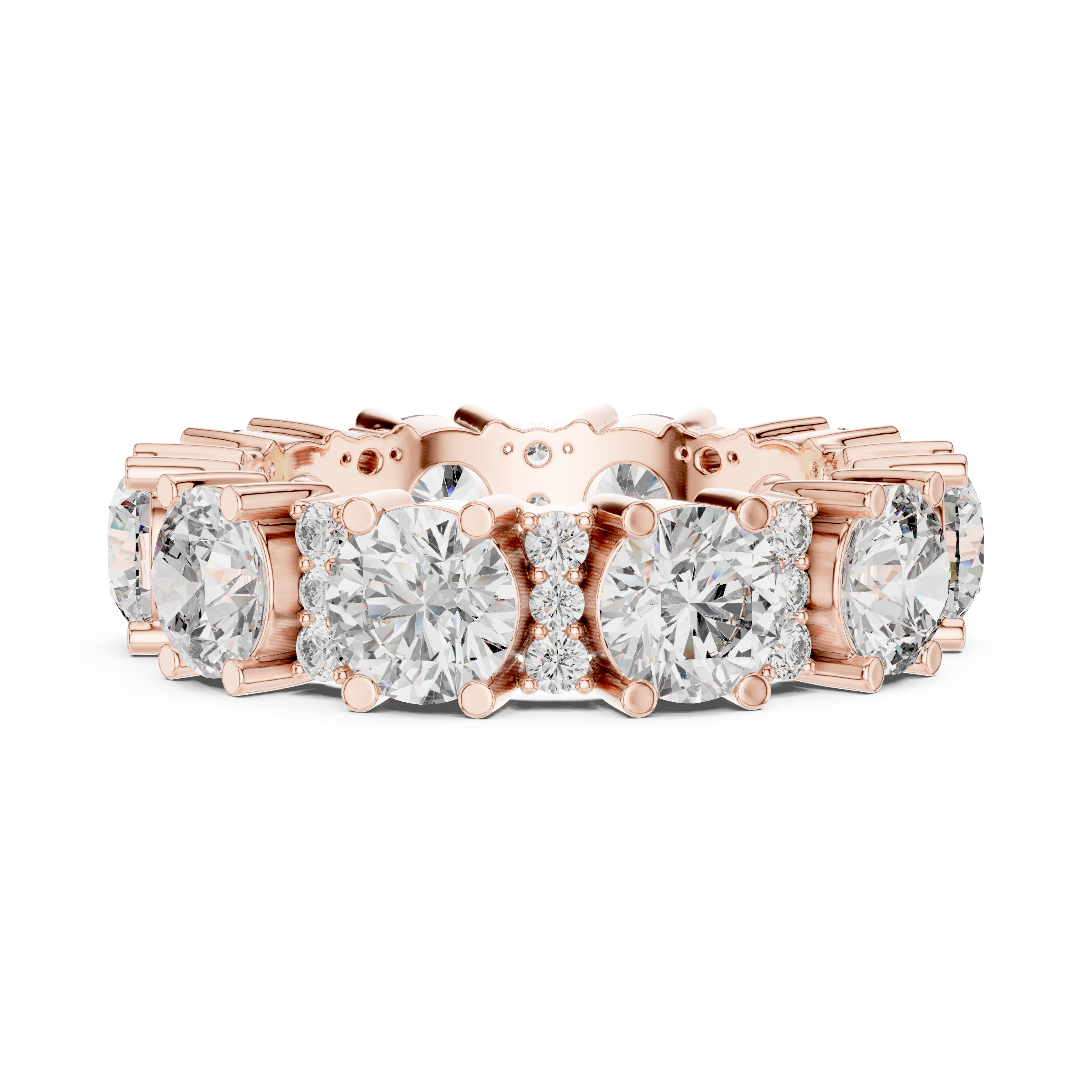 Radiant Rose Gold Diamond Eternity Band