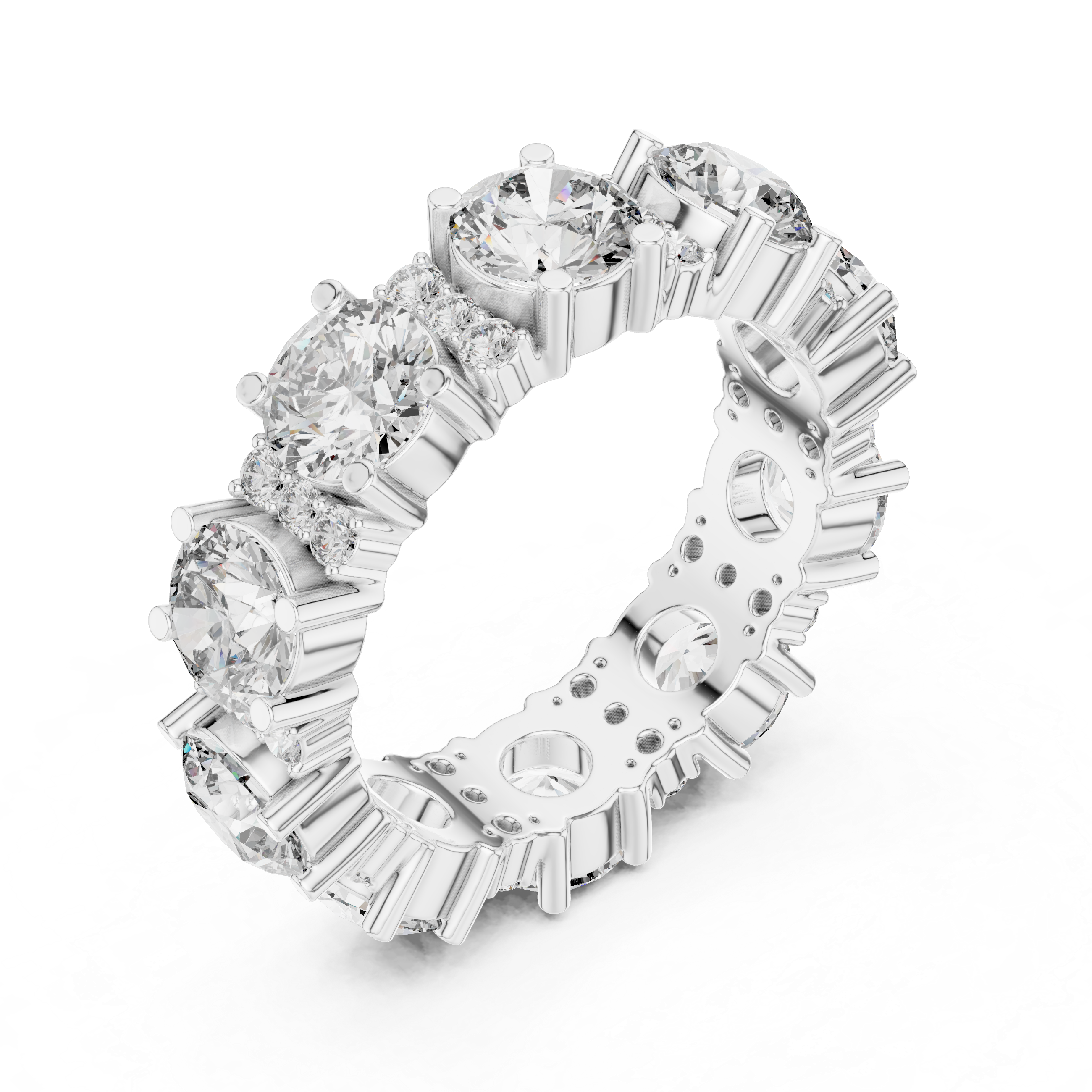 Radiant Rose Gold Diamond Eternity Band