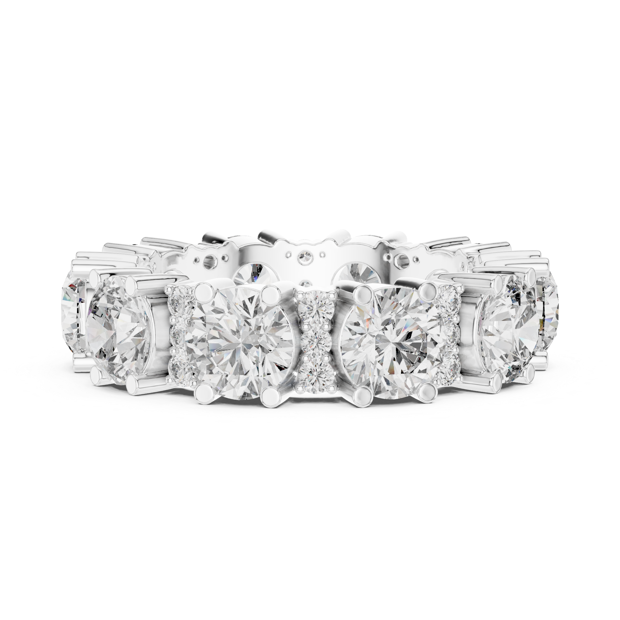 Radiant Rose Gold Diamond Eternity Band