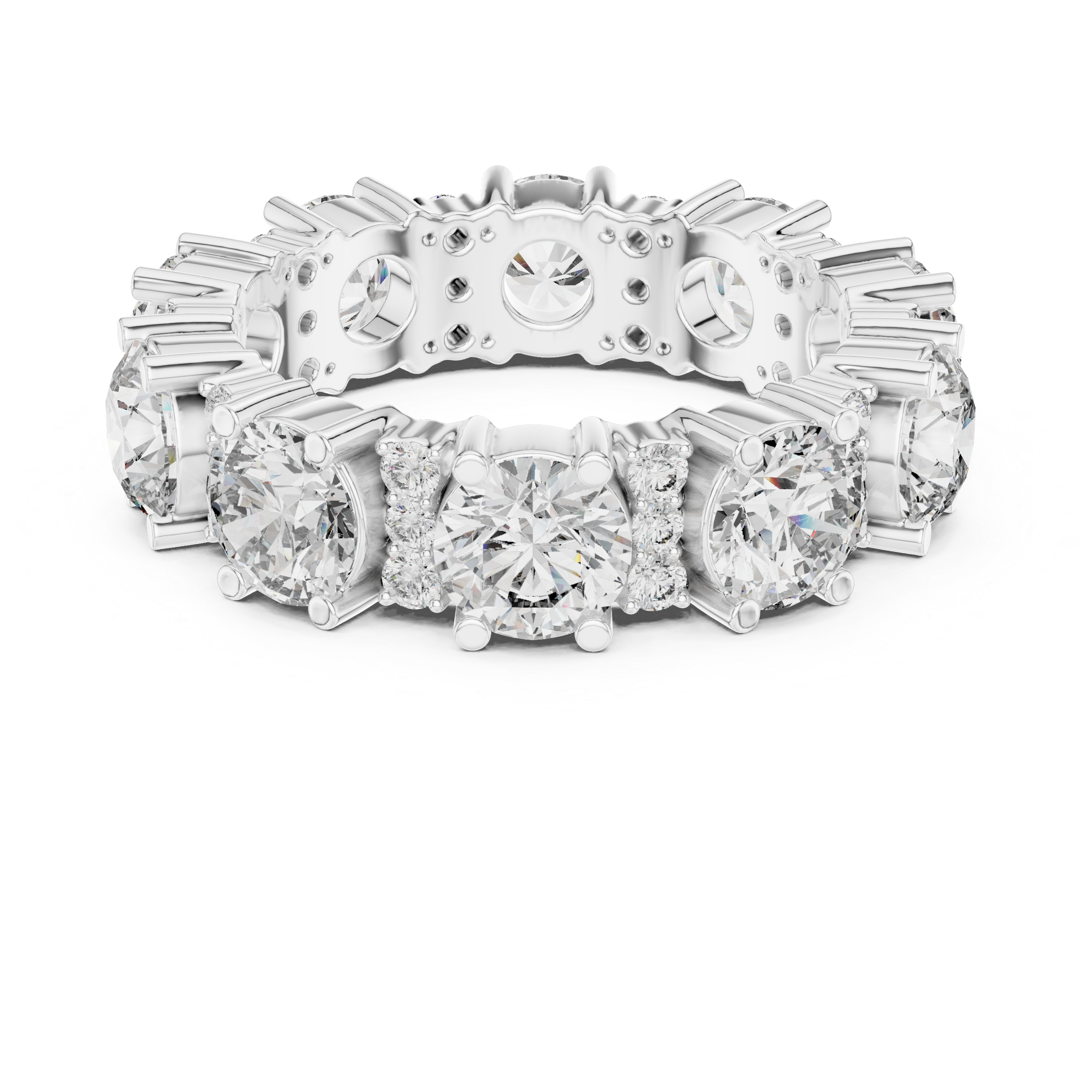 Radiant Rose Gold Diamond Eternity Band