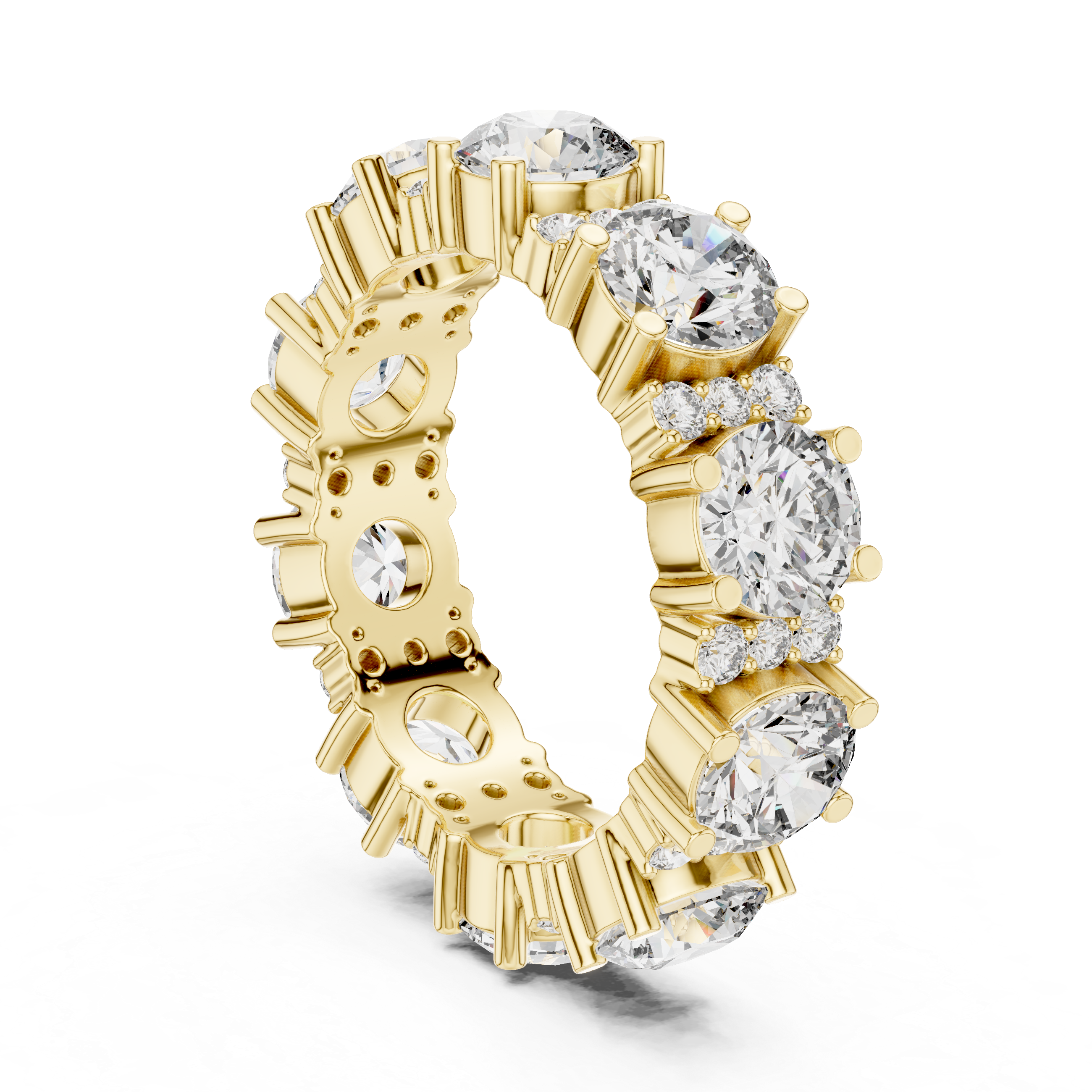 Radiant Rose Gold Diamond Eternity Band