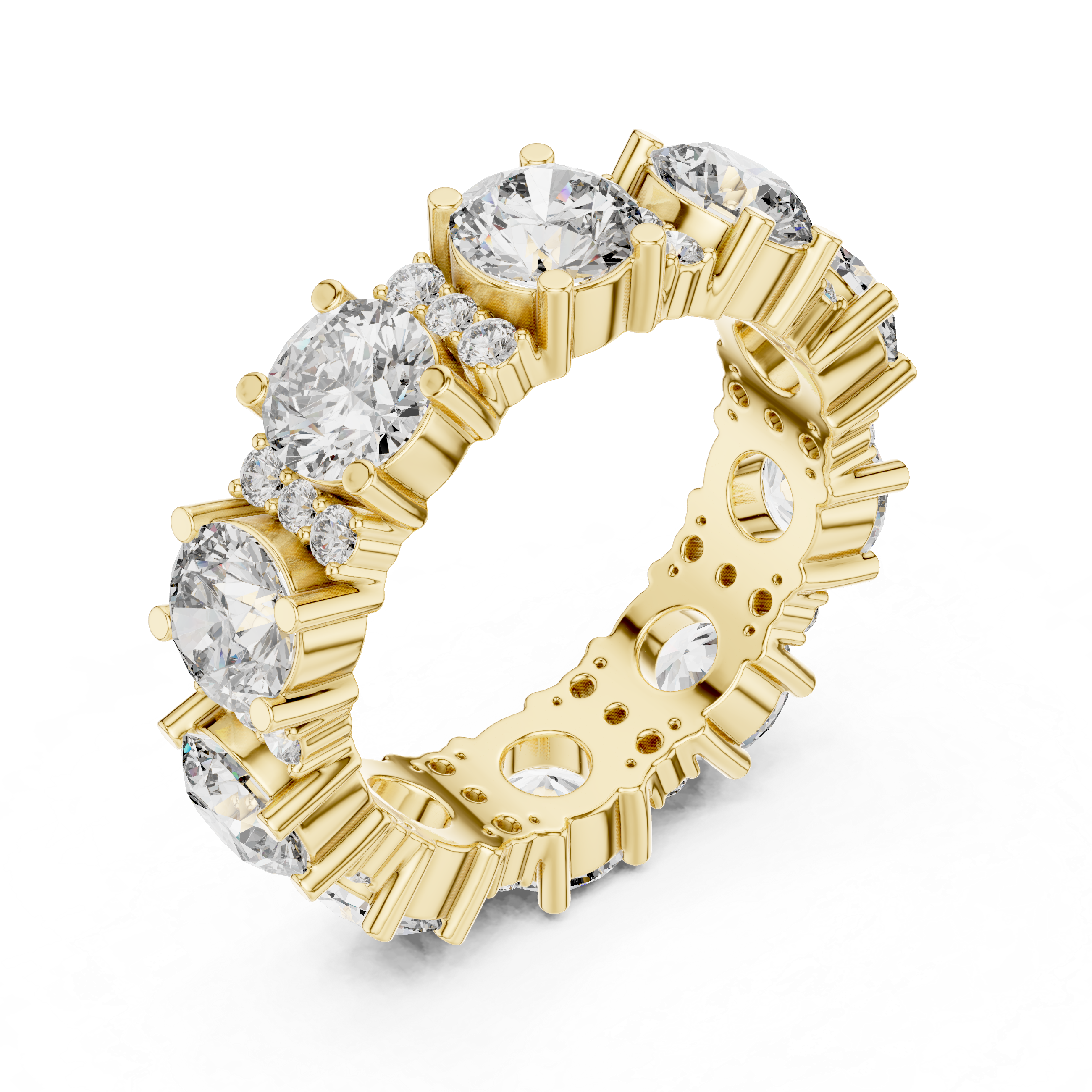 Radiant Rose Gold Diamond Eternity Band