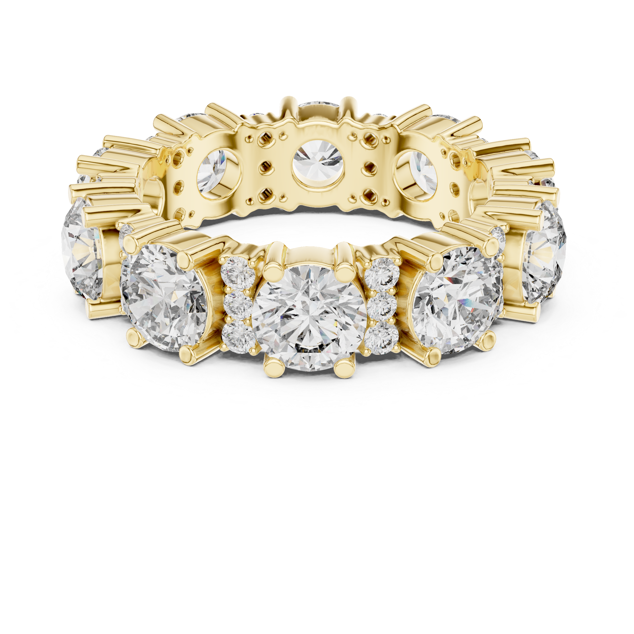 Radiant Rose Gold Diamond Eternity Band
