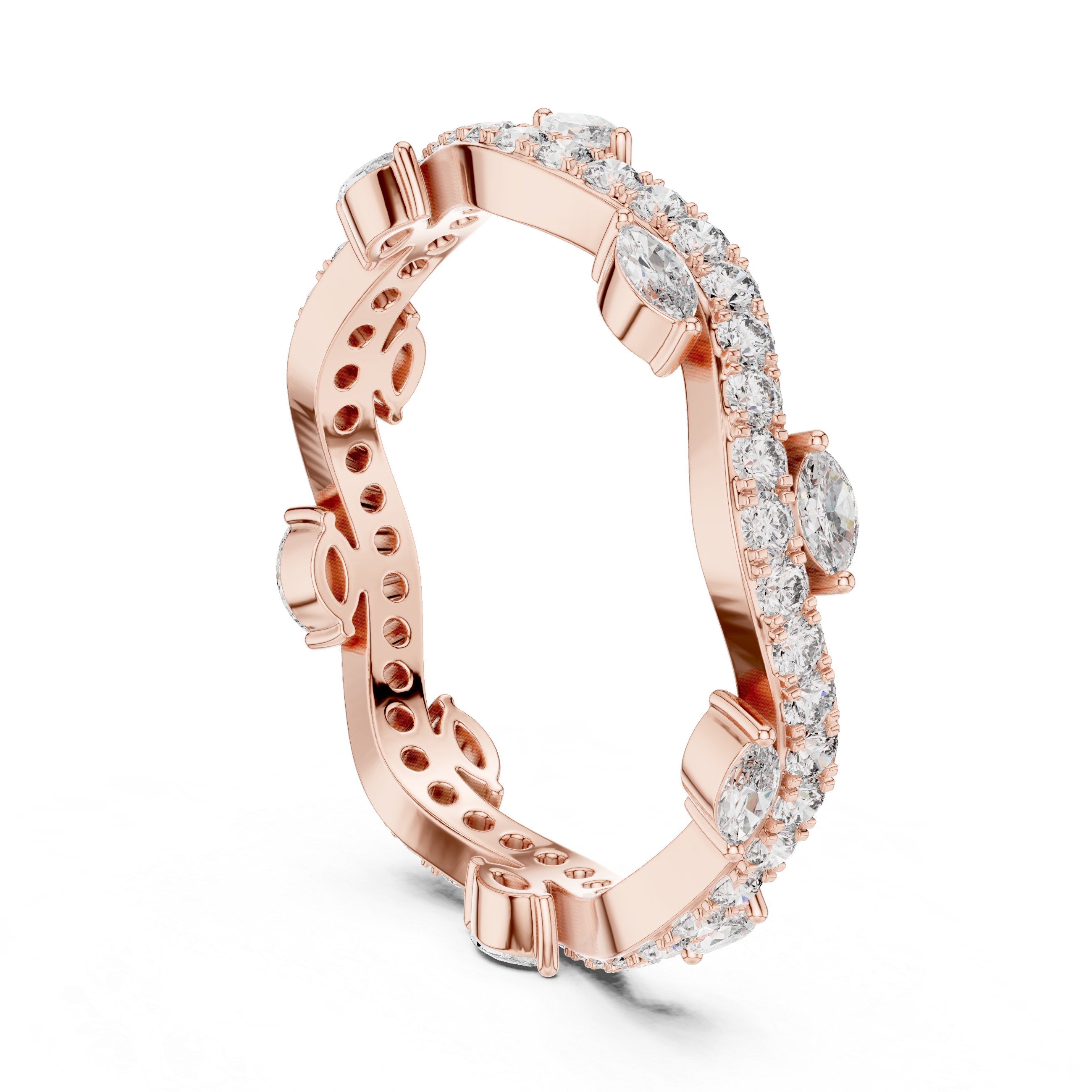Marquise and Round Diamond Eternity Band