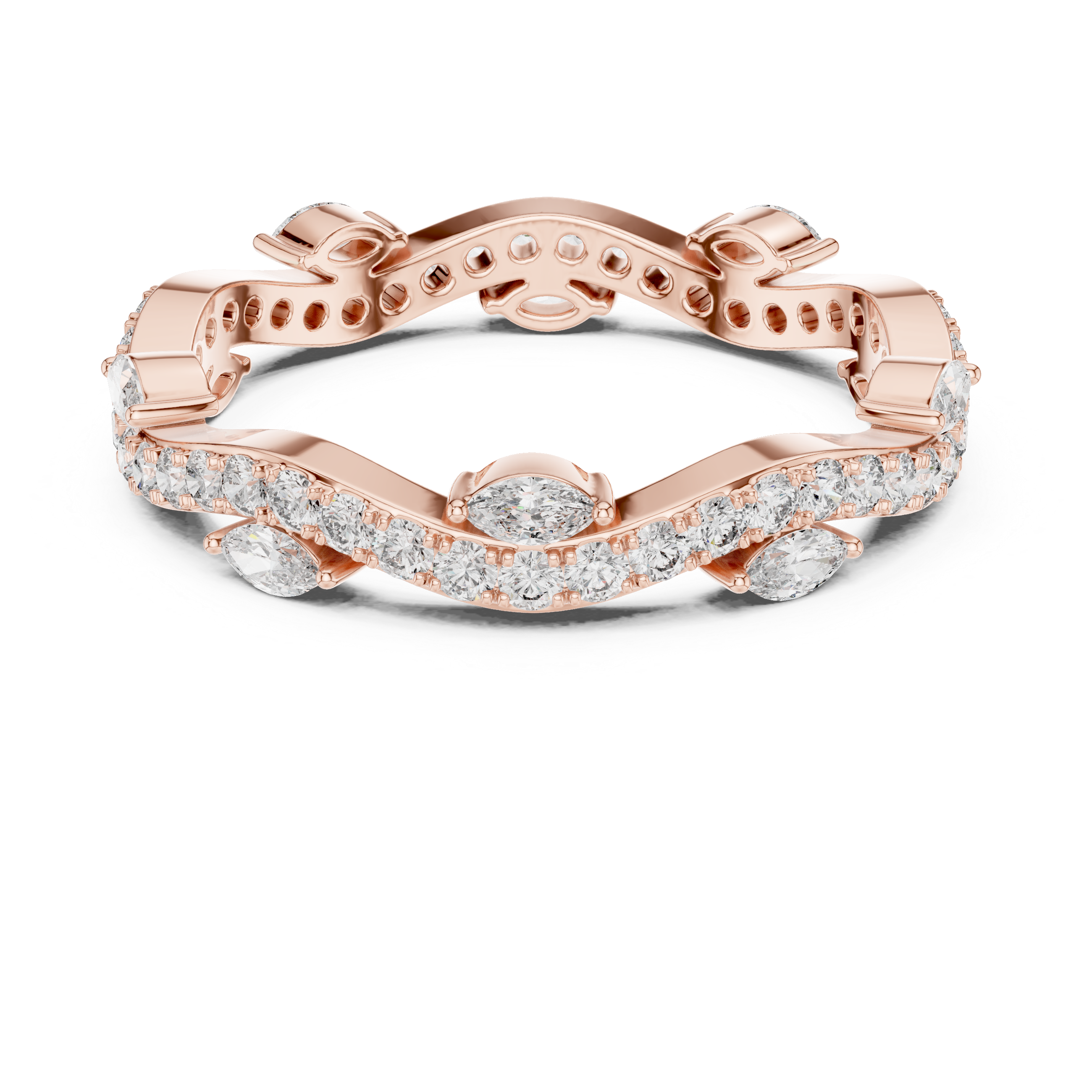 Marquise and Round Diamond Eternity Band