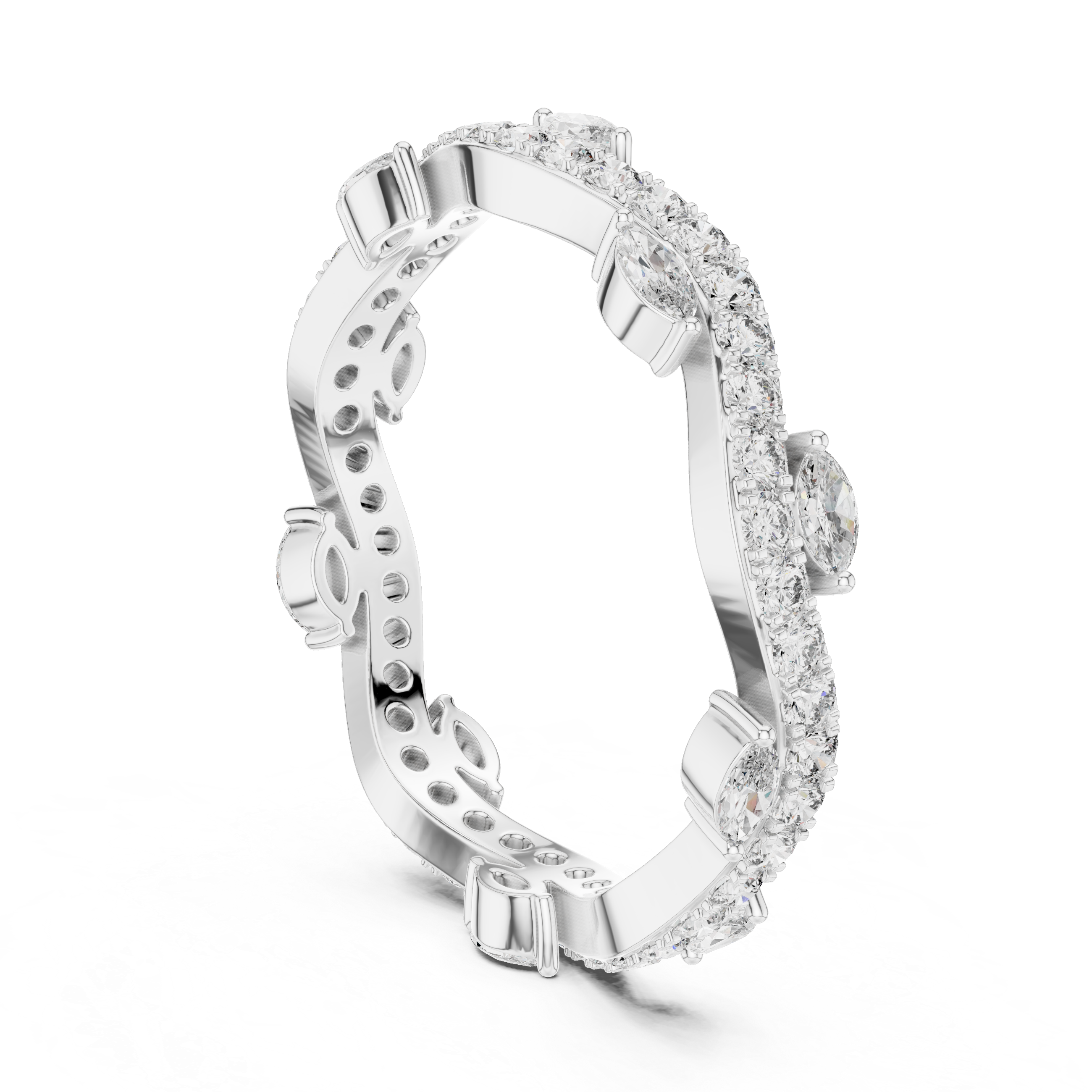 Marquise and Round Diamond Eternity Band