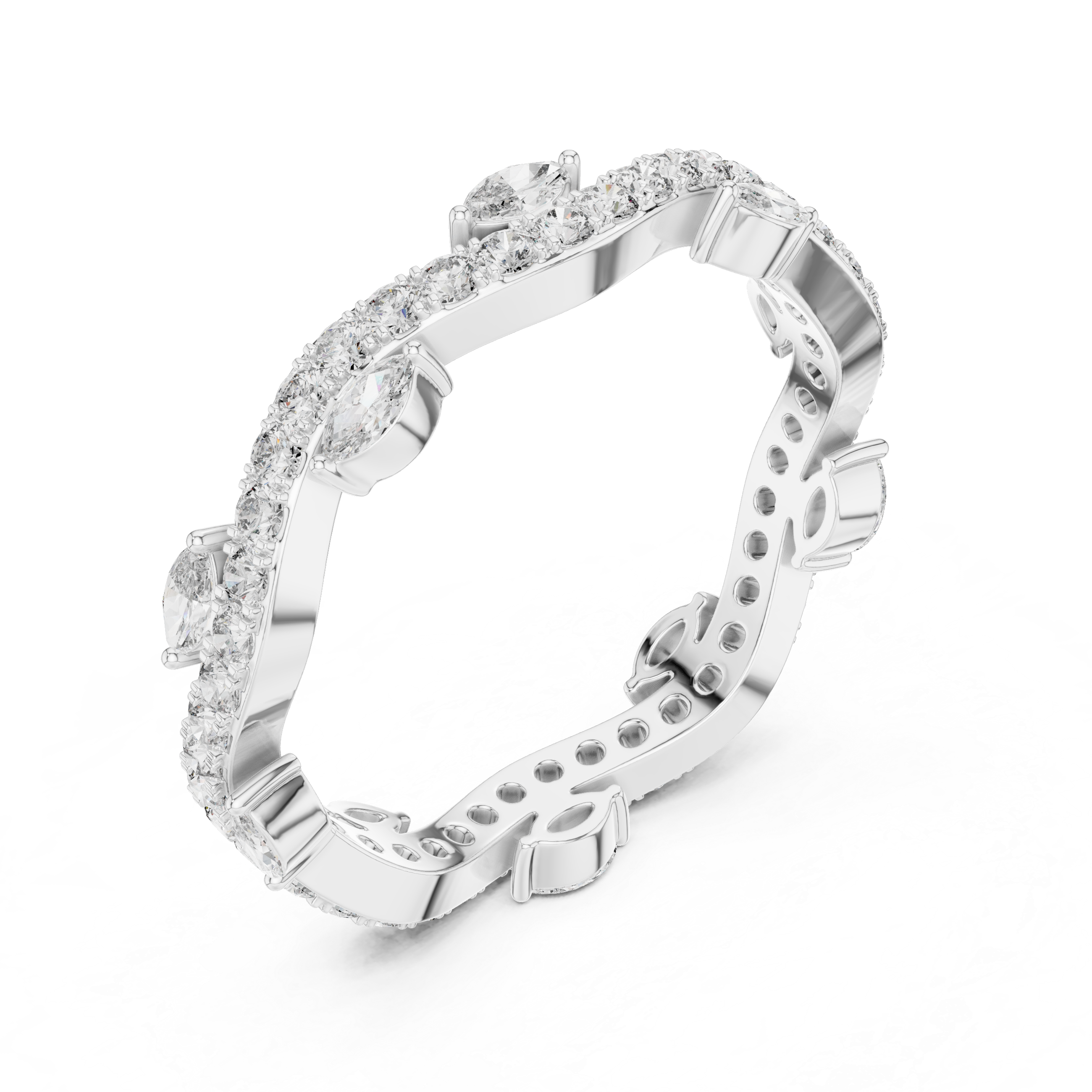 Marquise and Round Diamond Eternity Band