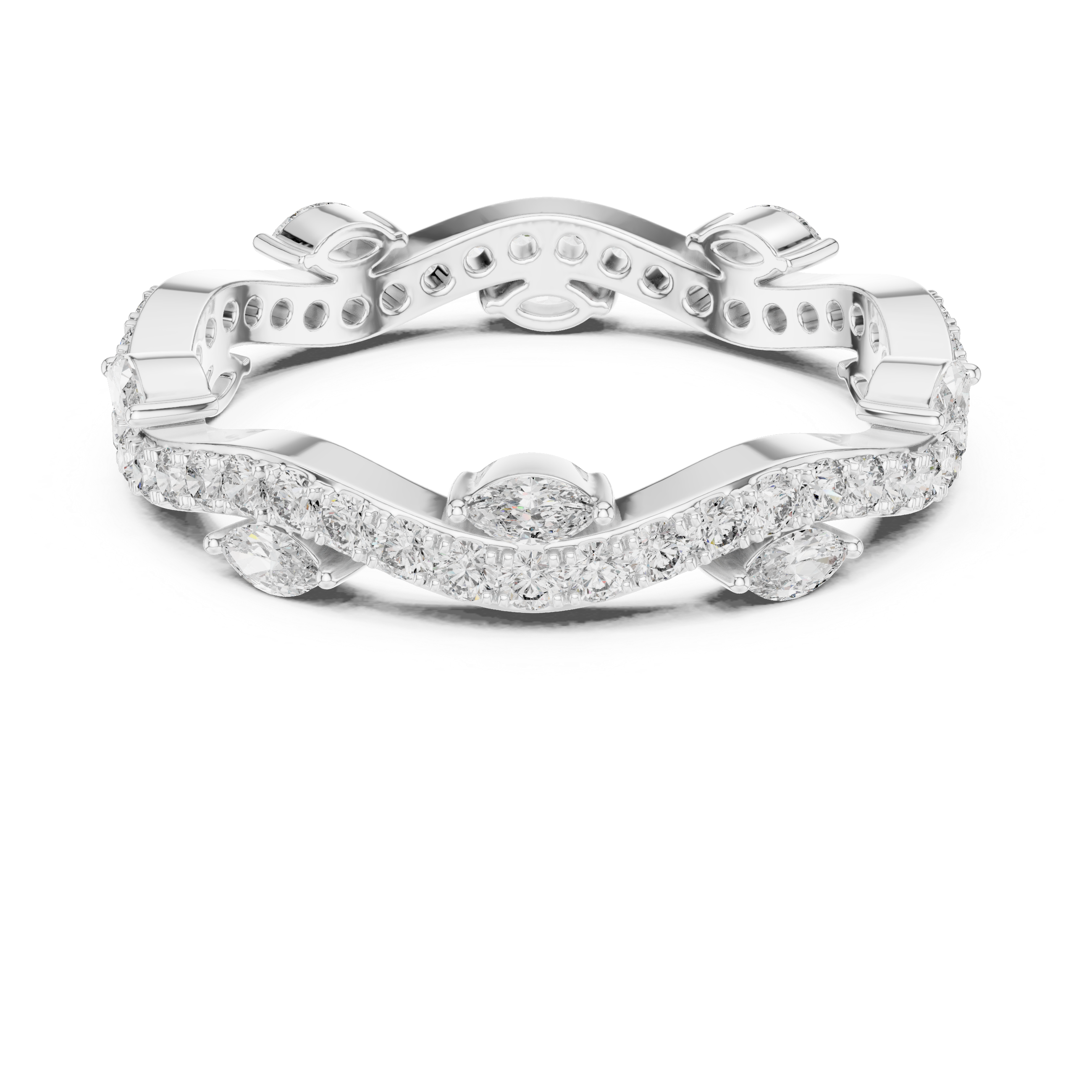 Marquise and Round Diamond Eternity Band
