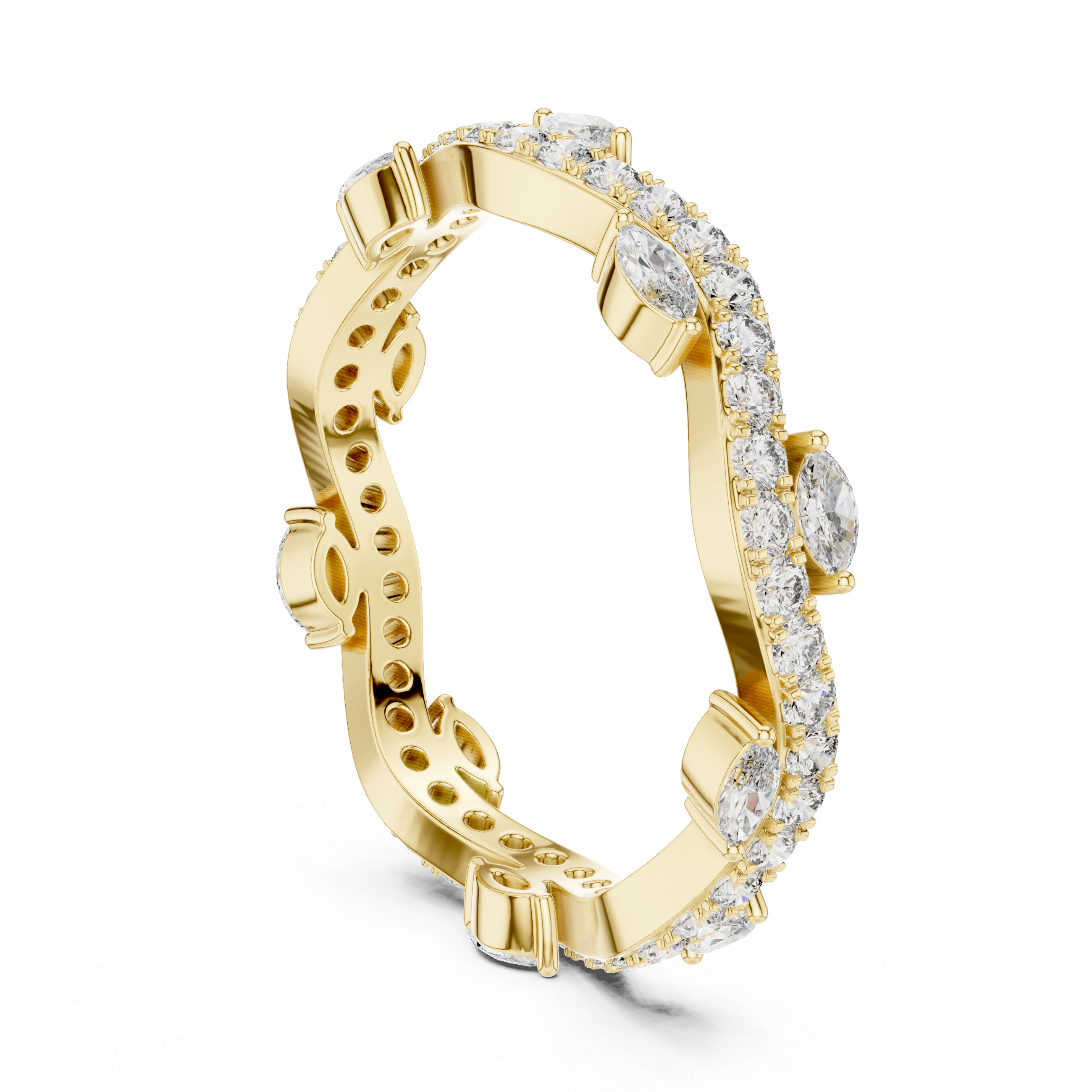 Marquise and Round Diamond Eternity Band