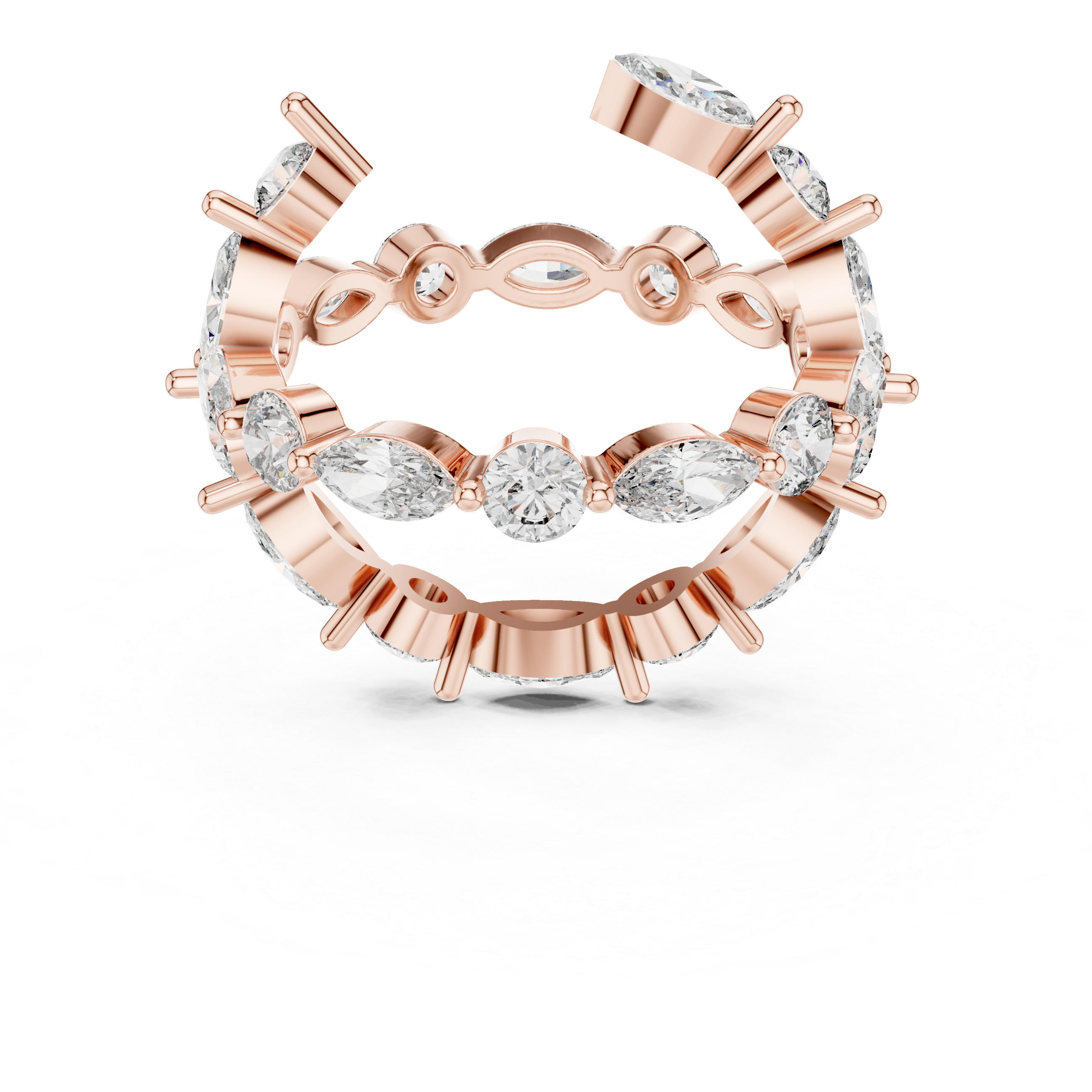 Marquise and Round Diamond Eternity Band