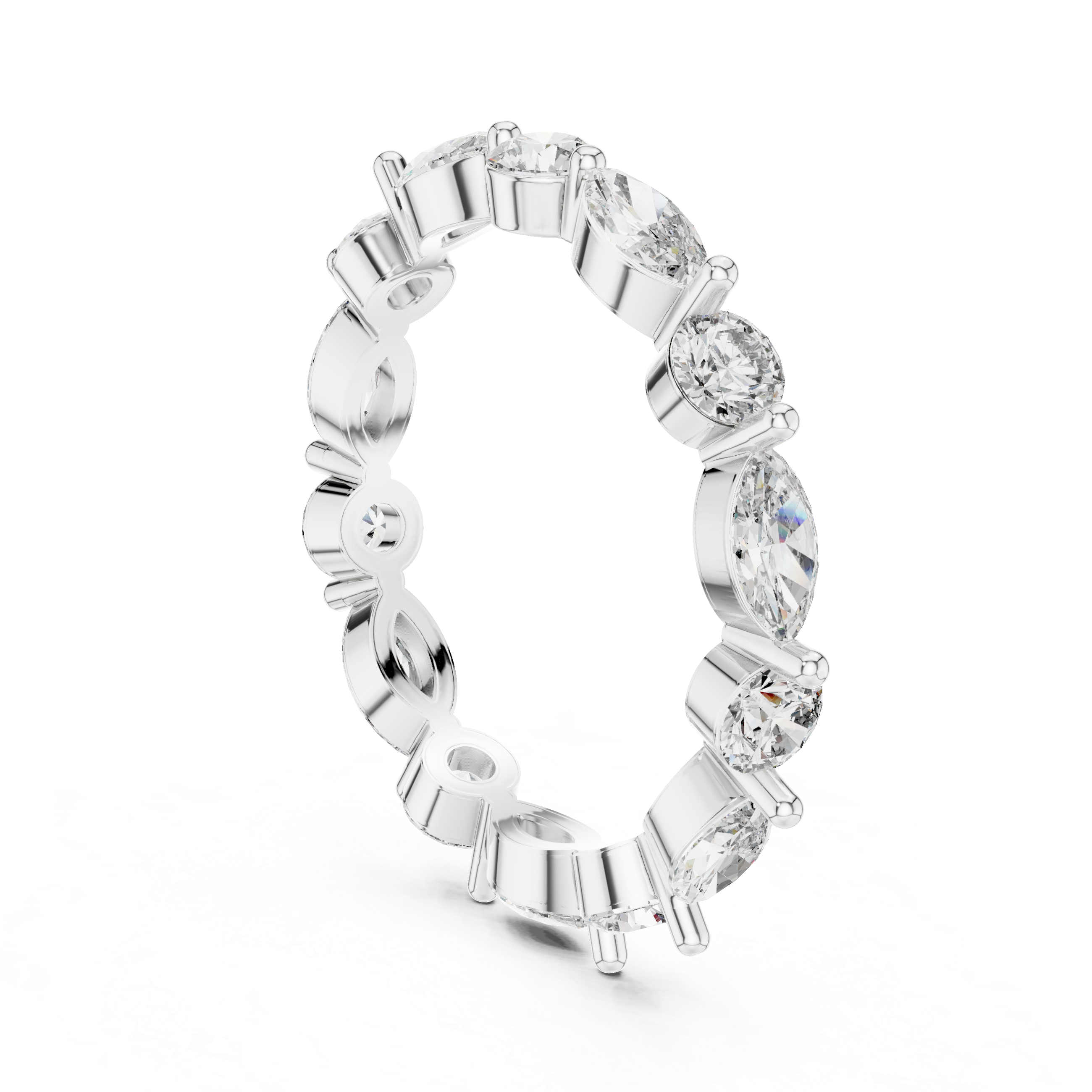 Marquise and Round Diamond Eternity Band