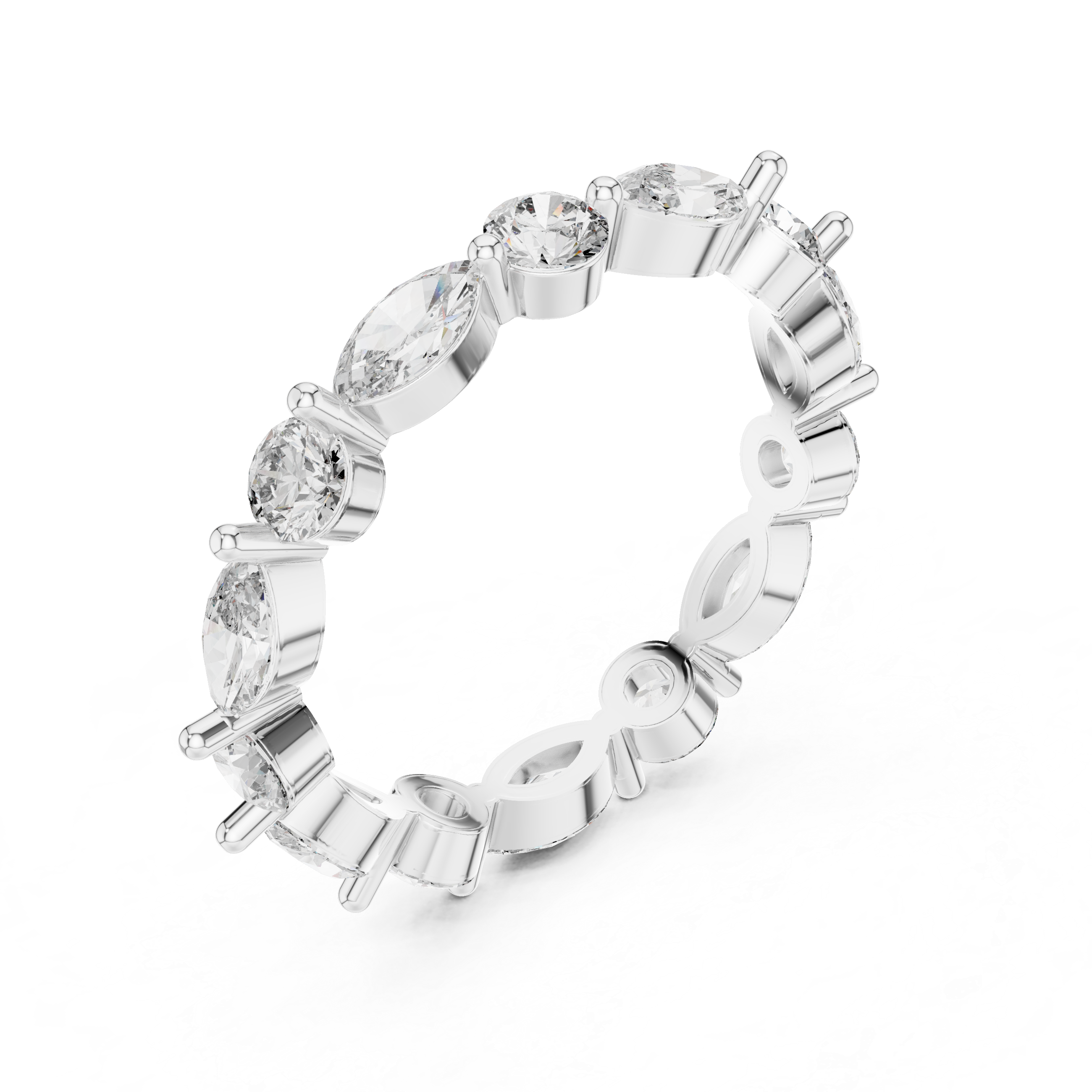 Marquise and Round Diamond Eternity Band