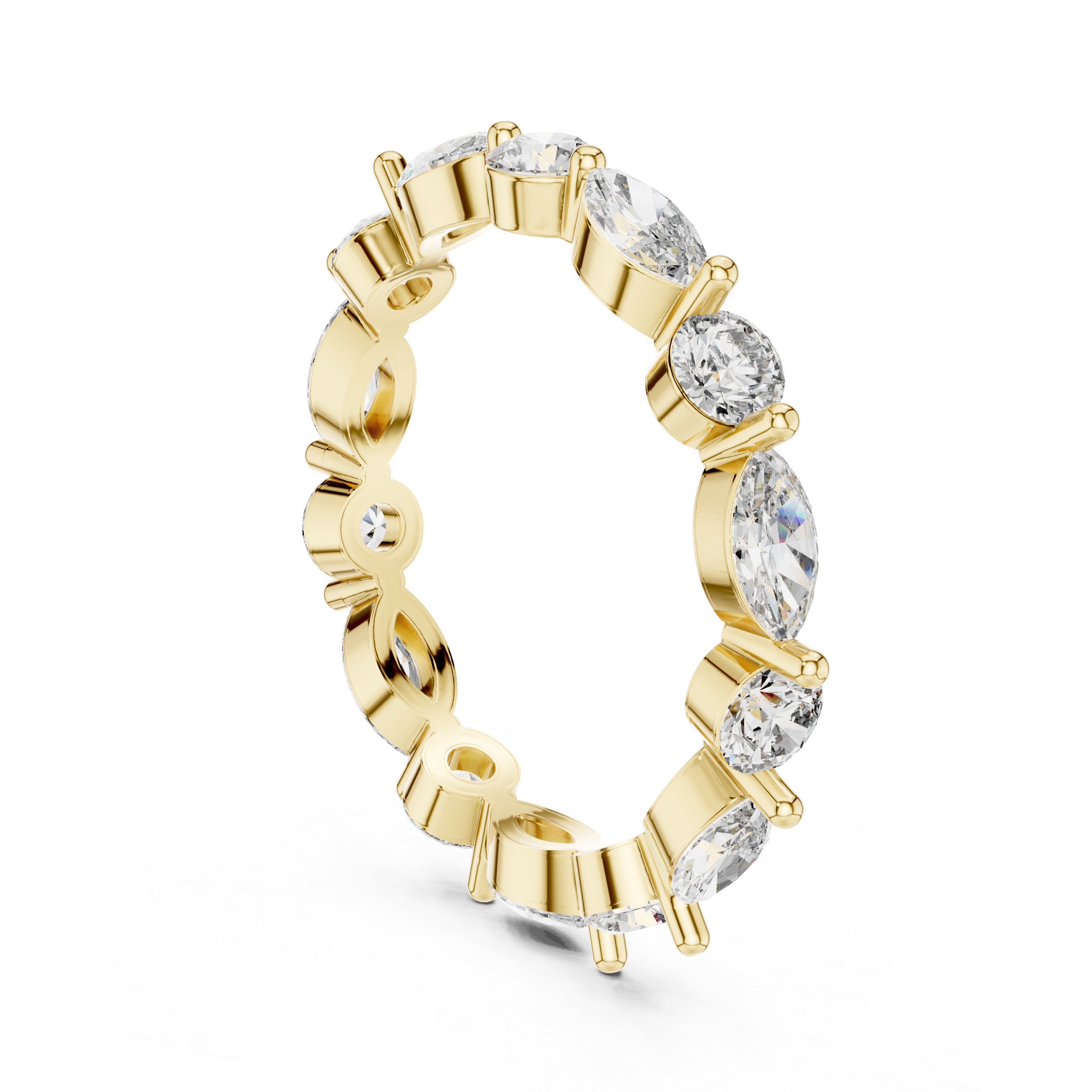 Marquise and Round Diamond Eternity Band