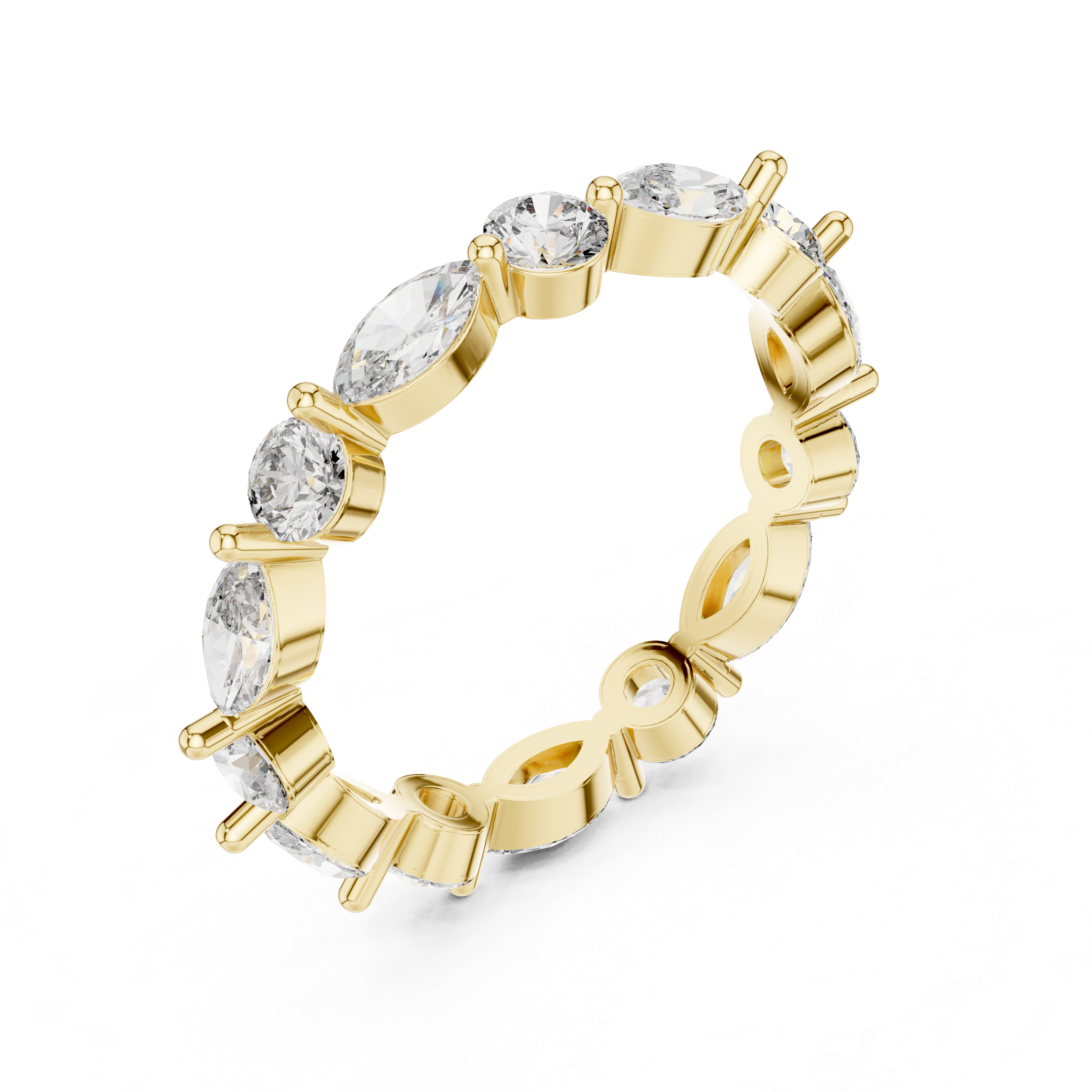 Marquise and Round Diamond Eternity Band
