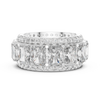 Emerald Cut Diamond Eternity Band with Pave Accents