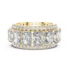 Emerald Cut Diamond Eternity Band with Pave Accents
