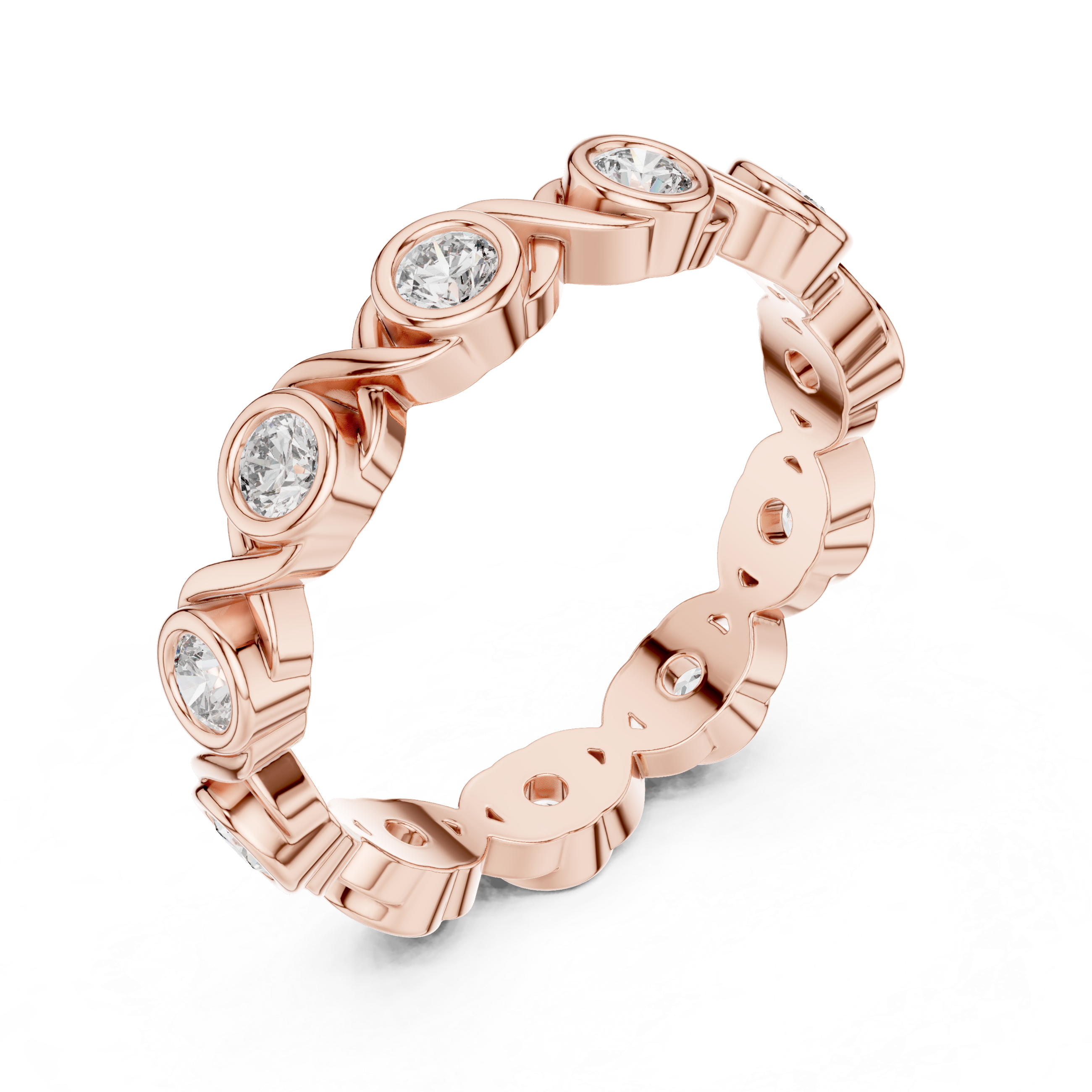 Bezel Set Round Diamond Eternity Band