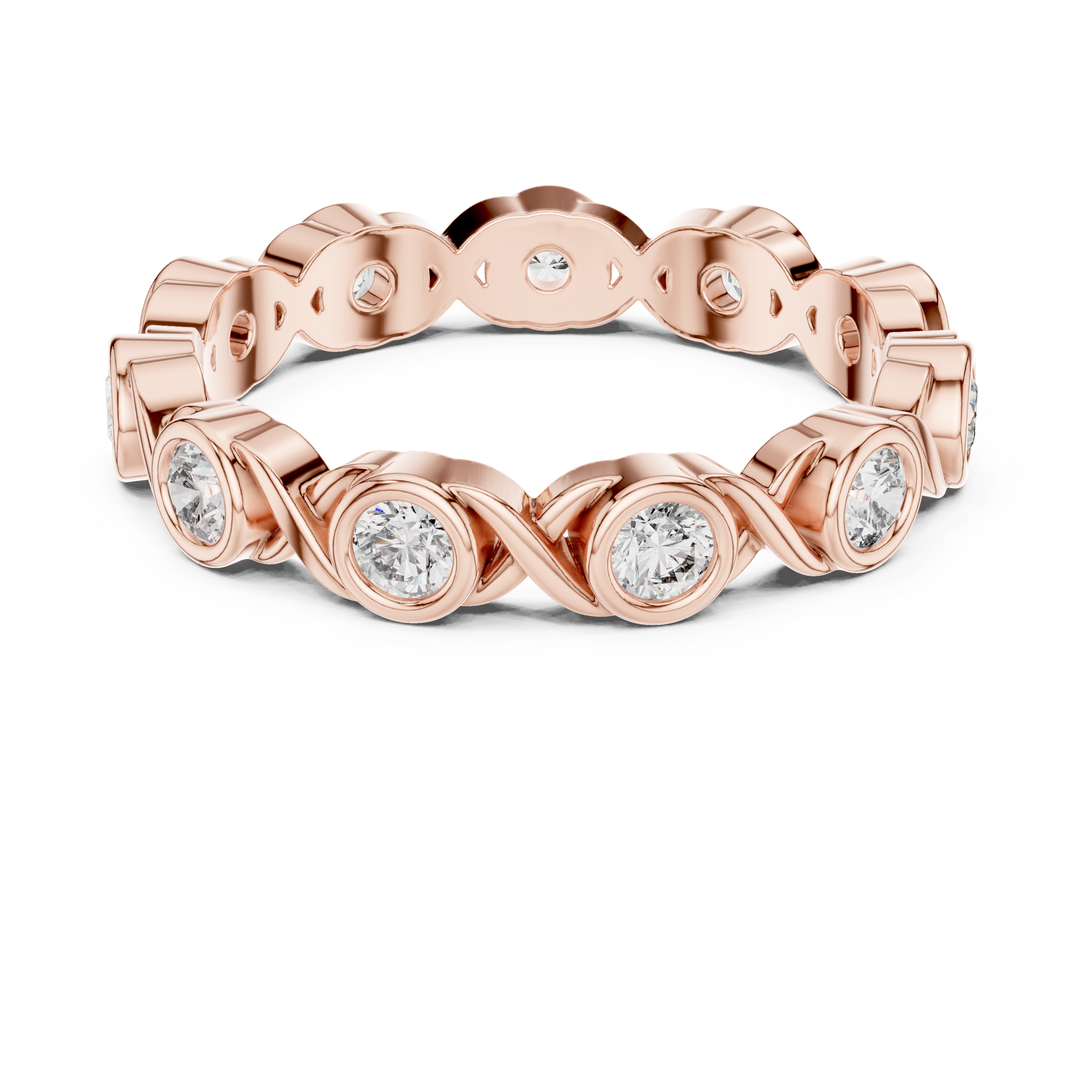 Bezel Set Round Diamond Eternity Band