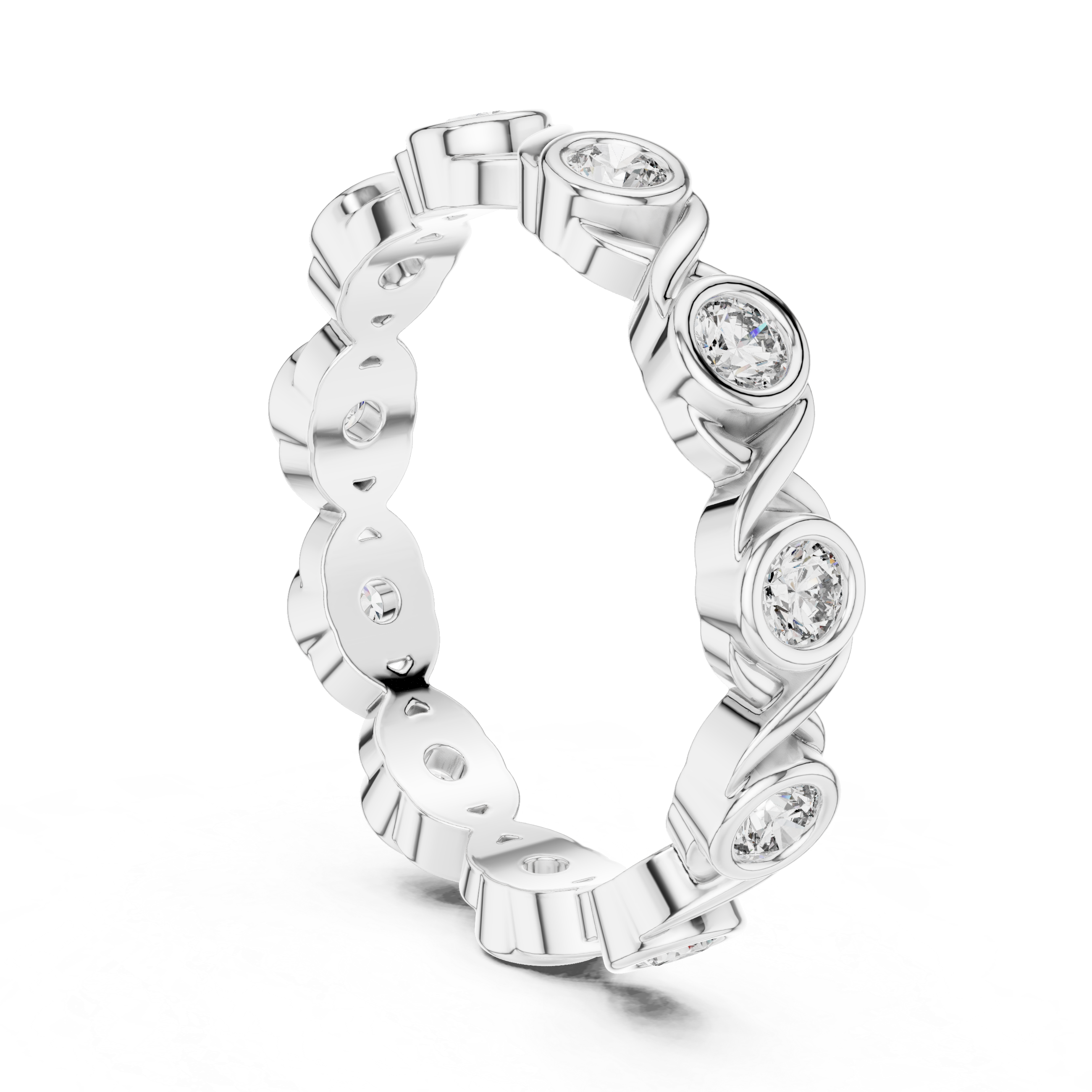 Bezel Set Round Diamond Eternity Band