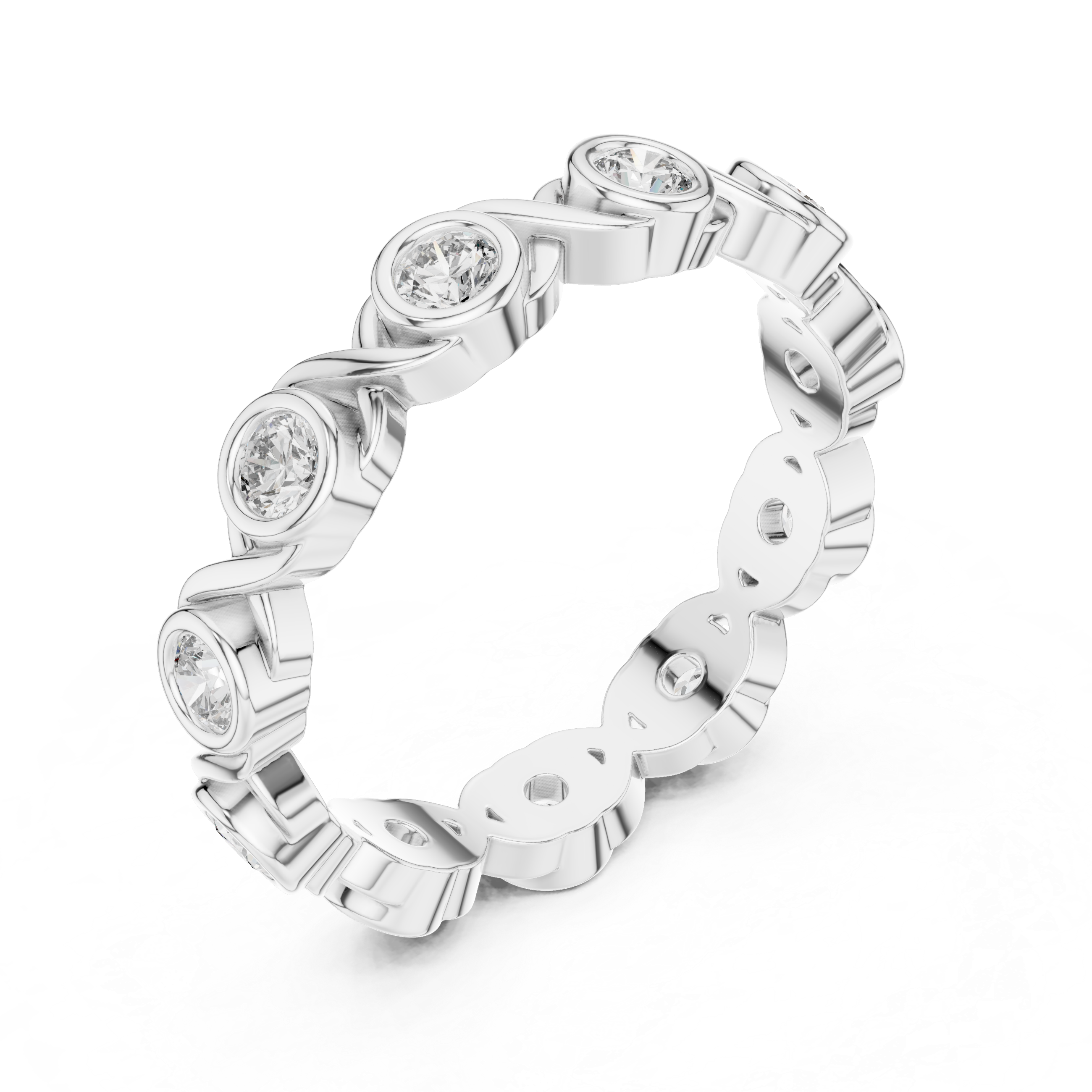 Bezel Set Round Diamond Eternity Band