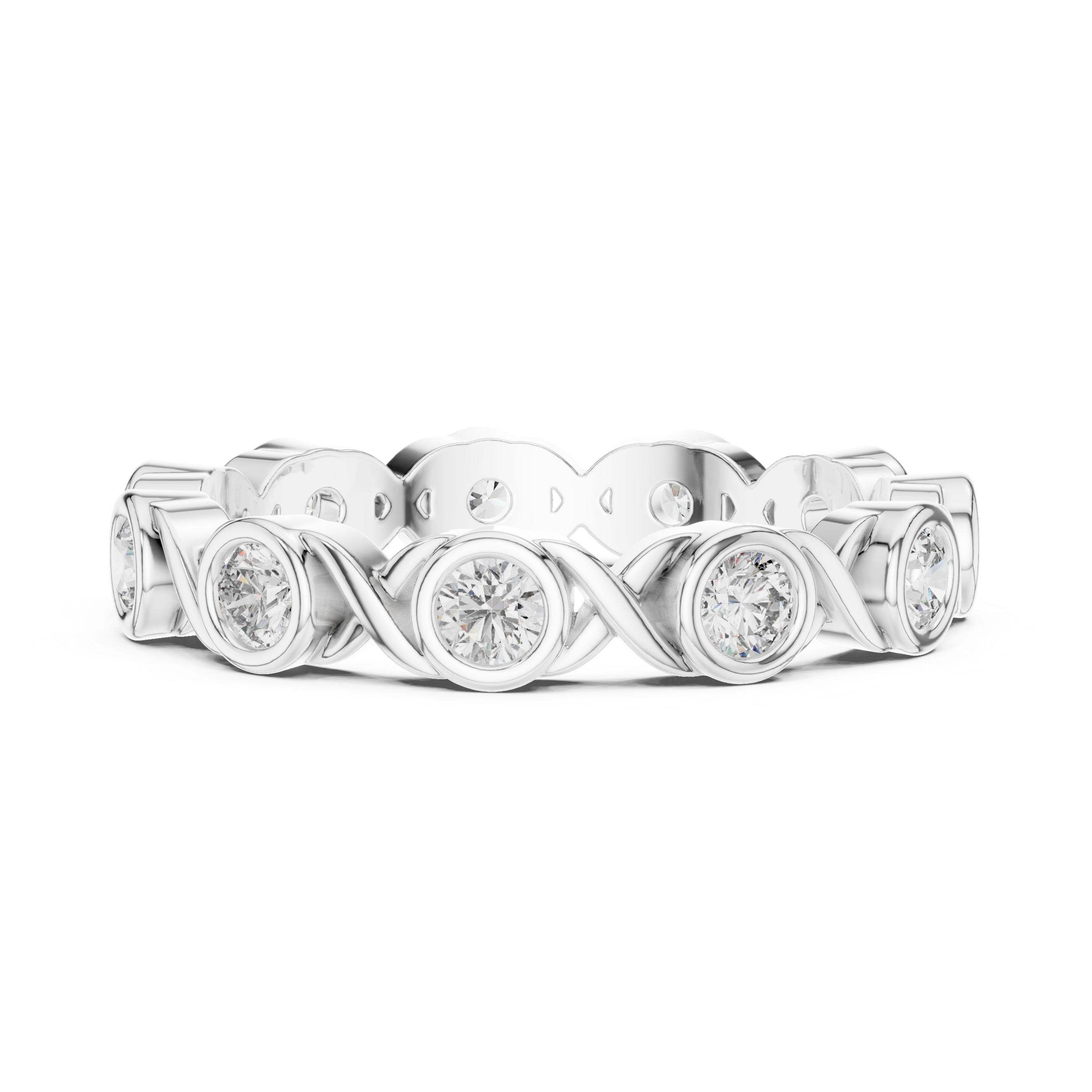 Bezel Set Round Diamond Eternity Band