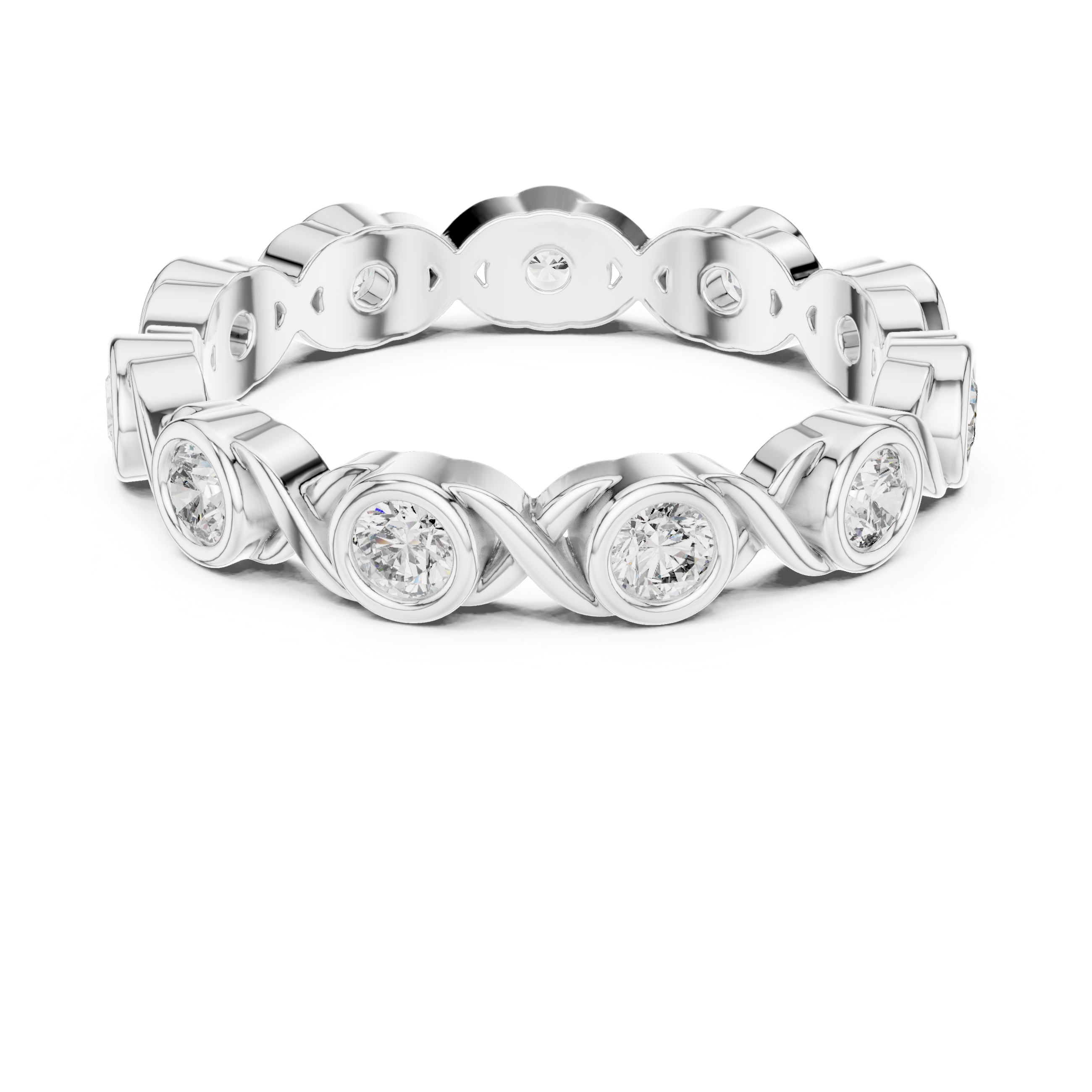 Bezel Set Round Diamond Eternity Band