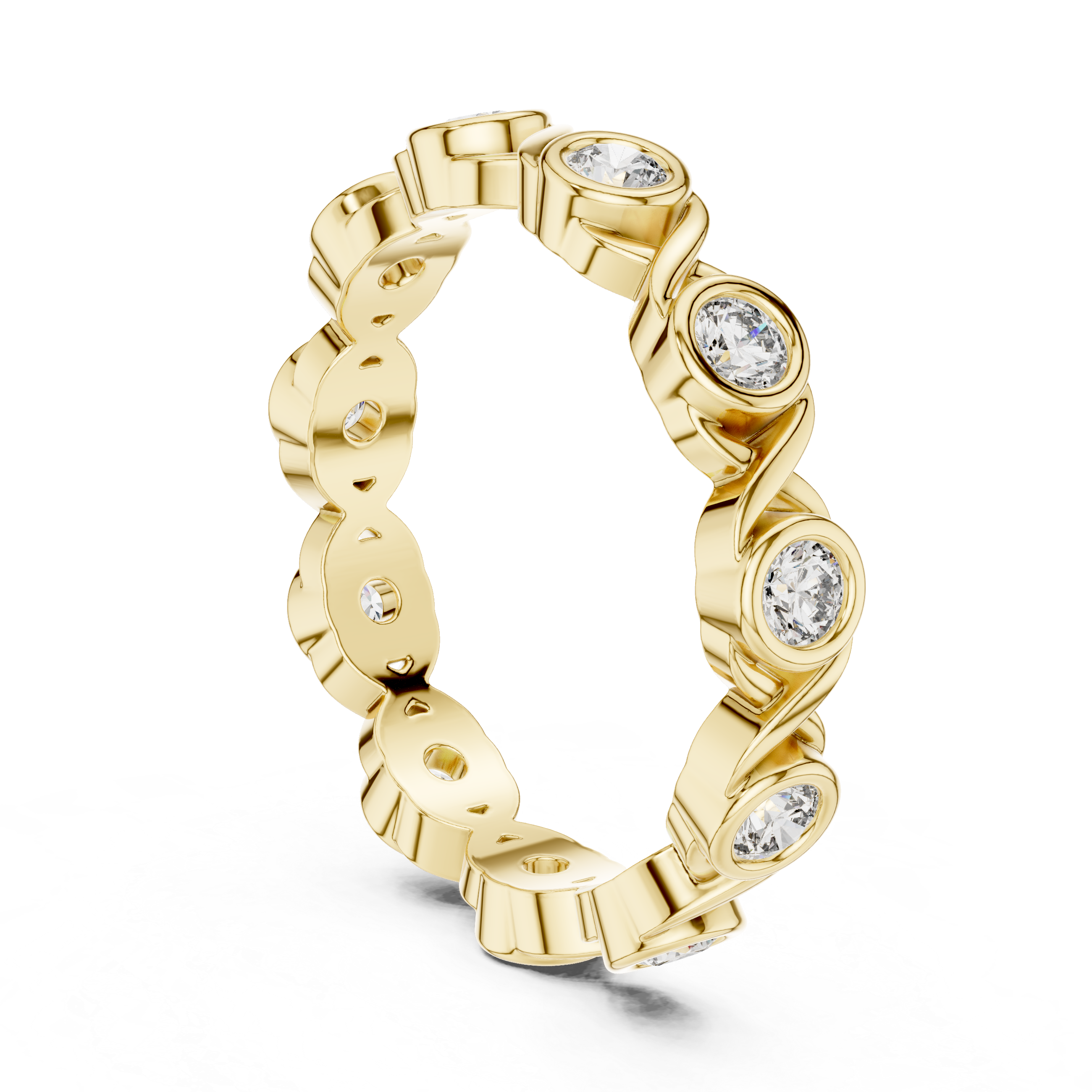 Bezel Set Round Diamond Eternity Band