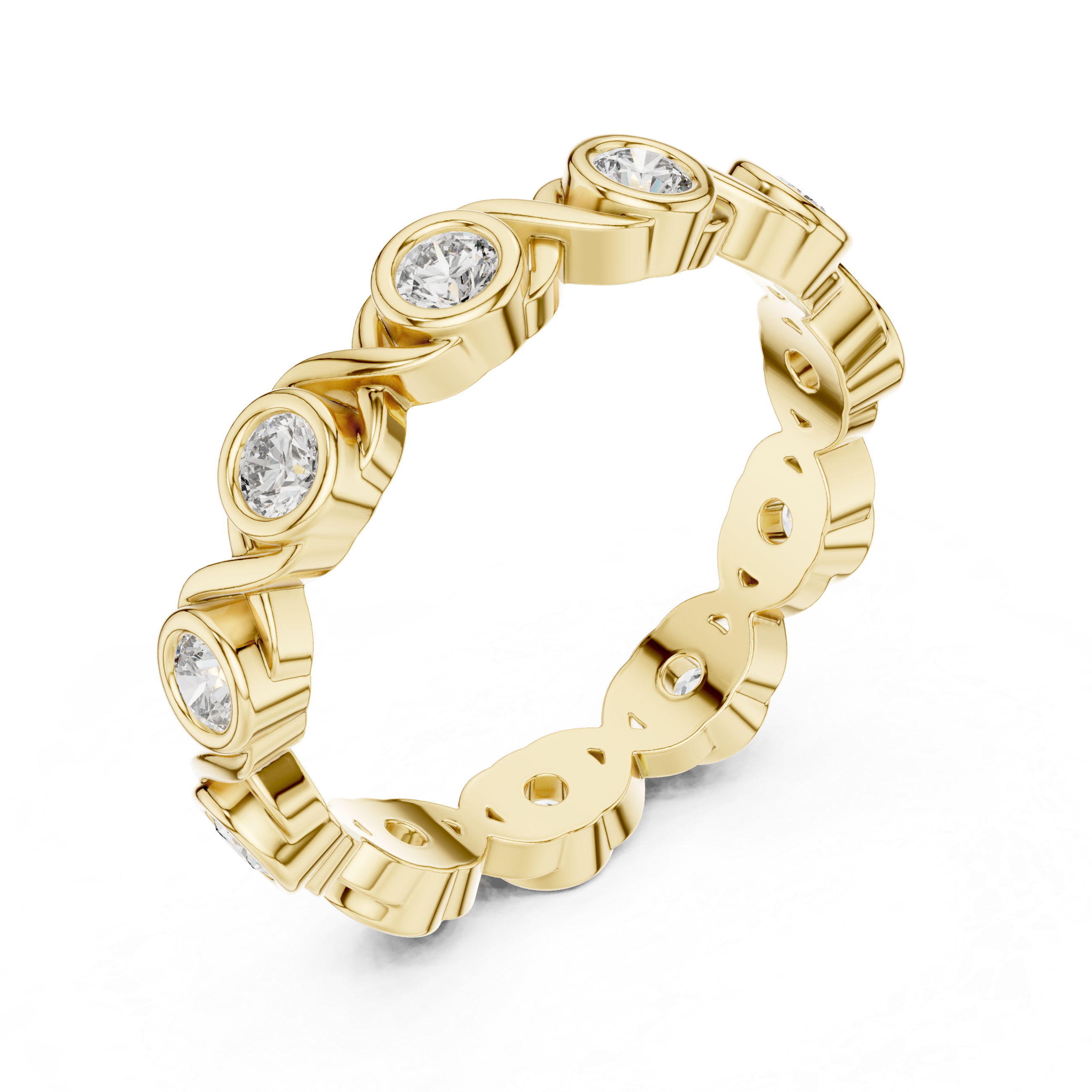 Bezel Set Round Diamond Eternity Band