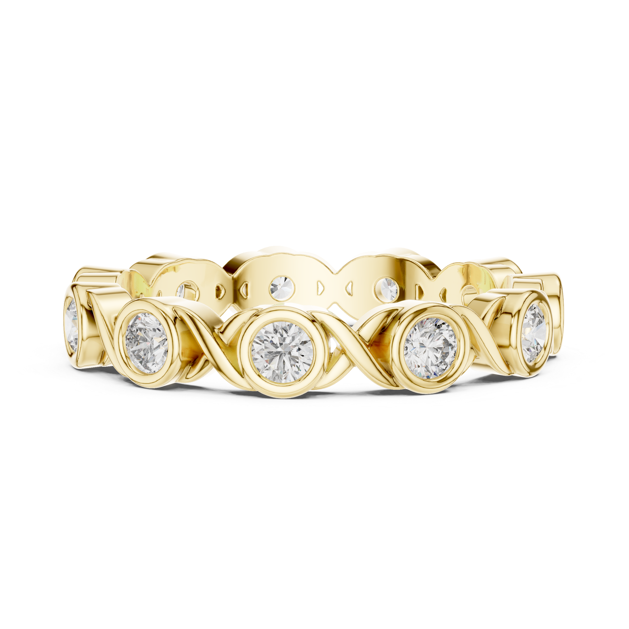 Bezel Set Round Diamond Eternity Band