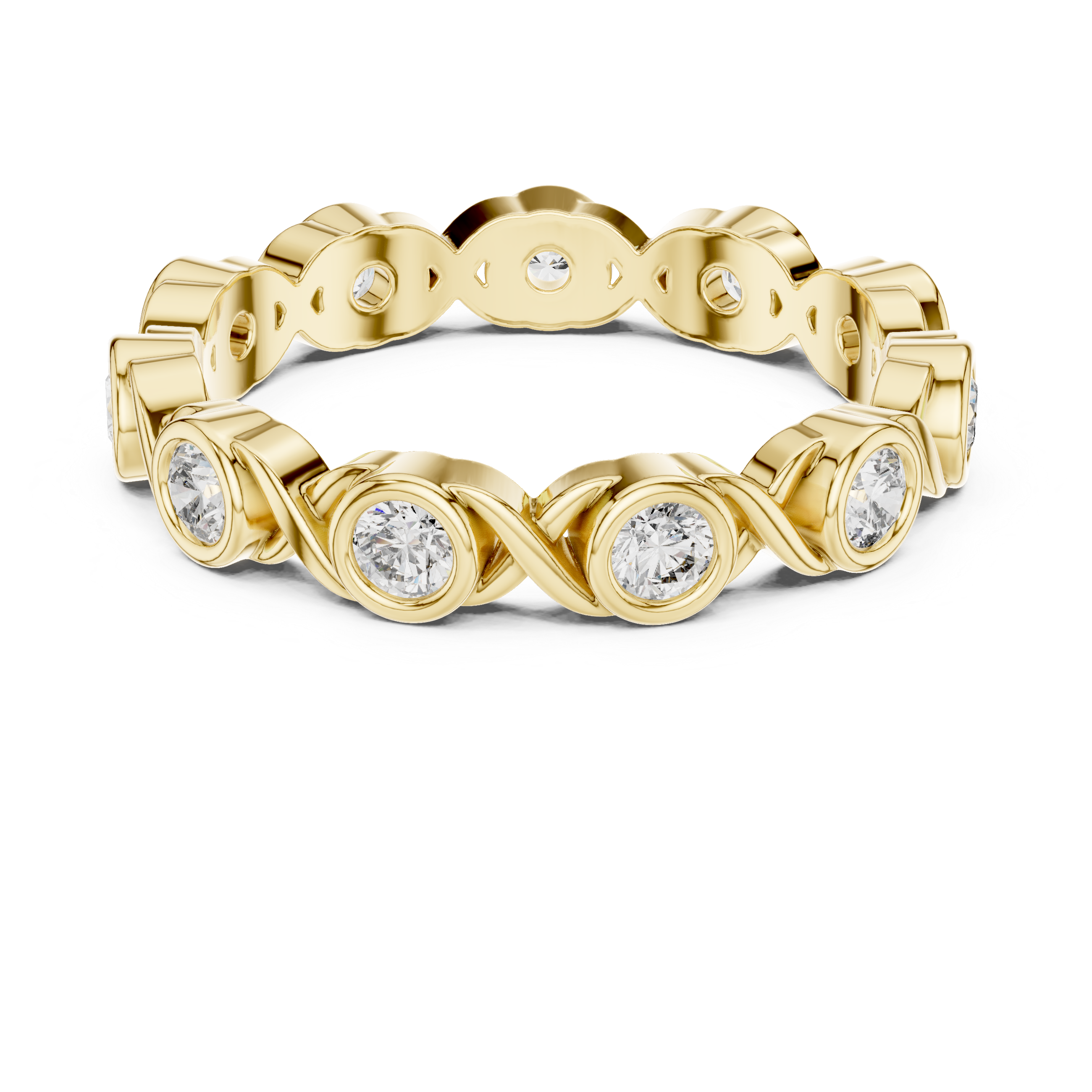 Bezel Set Round Diamond Eternity Band