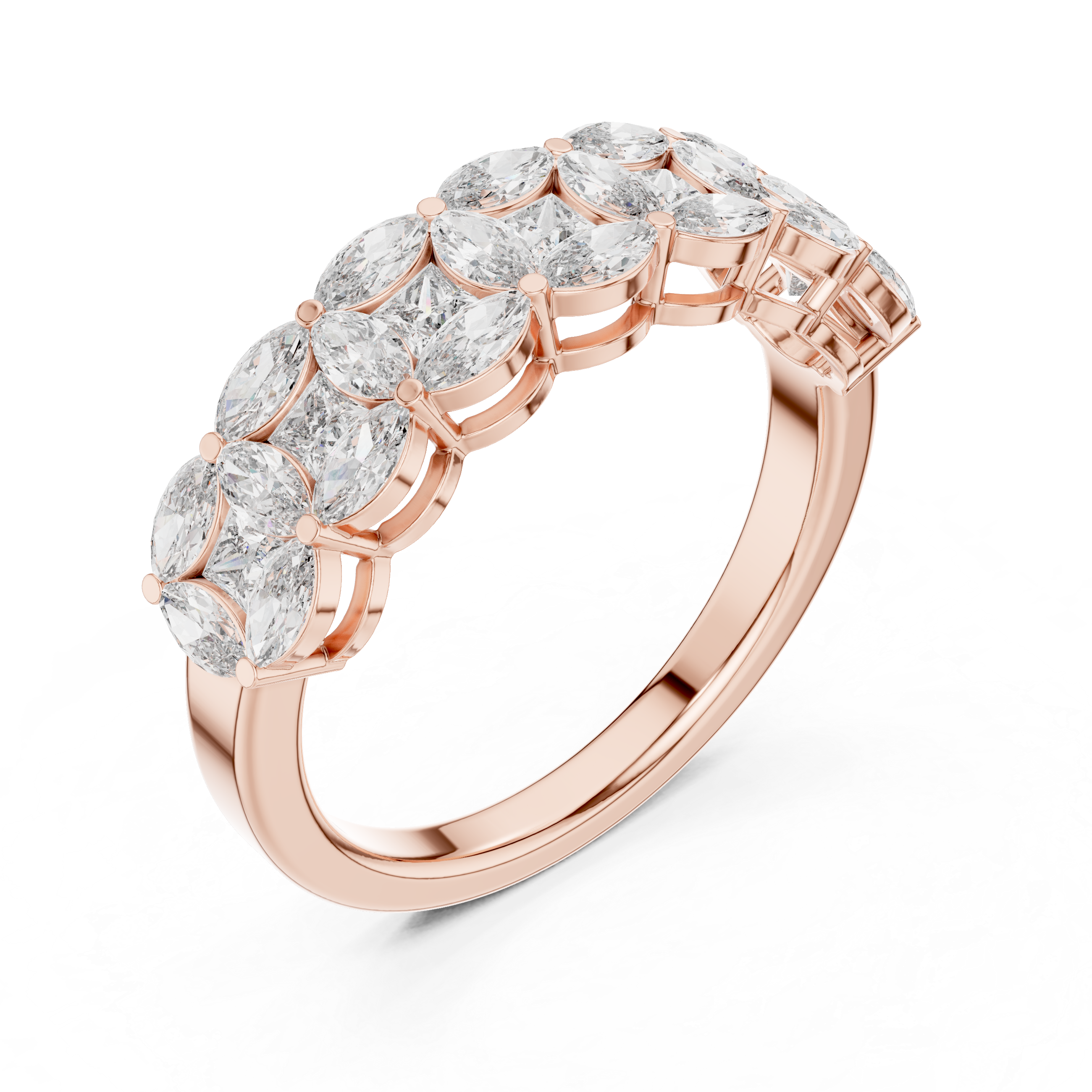 Marquise Diamond Cluster Band