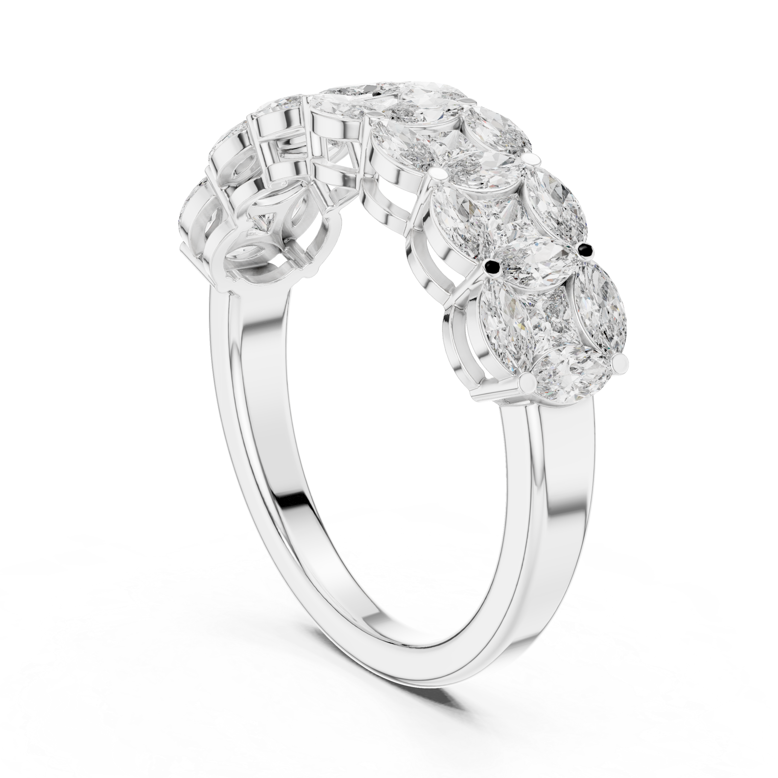 Marquise Diamond Cluster Band